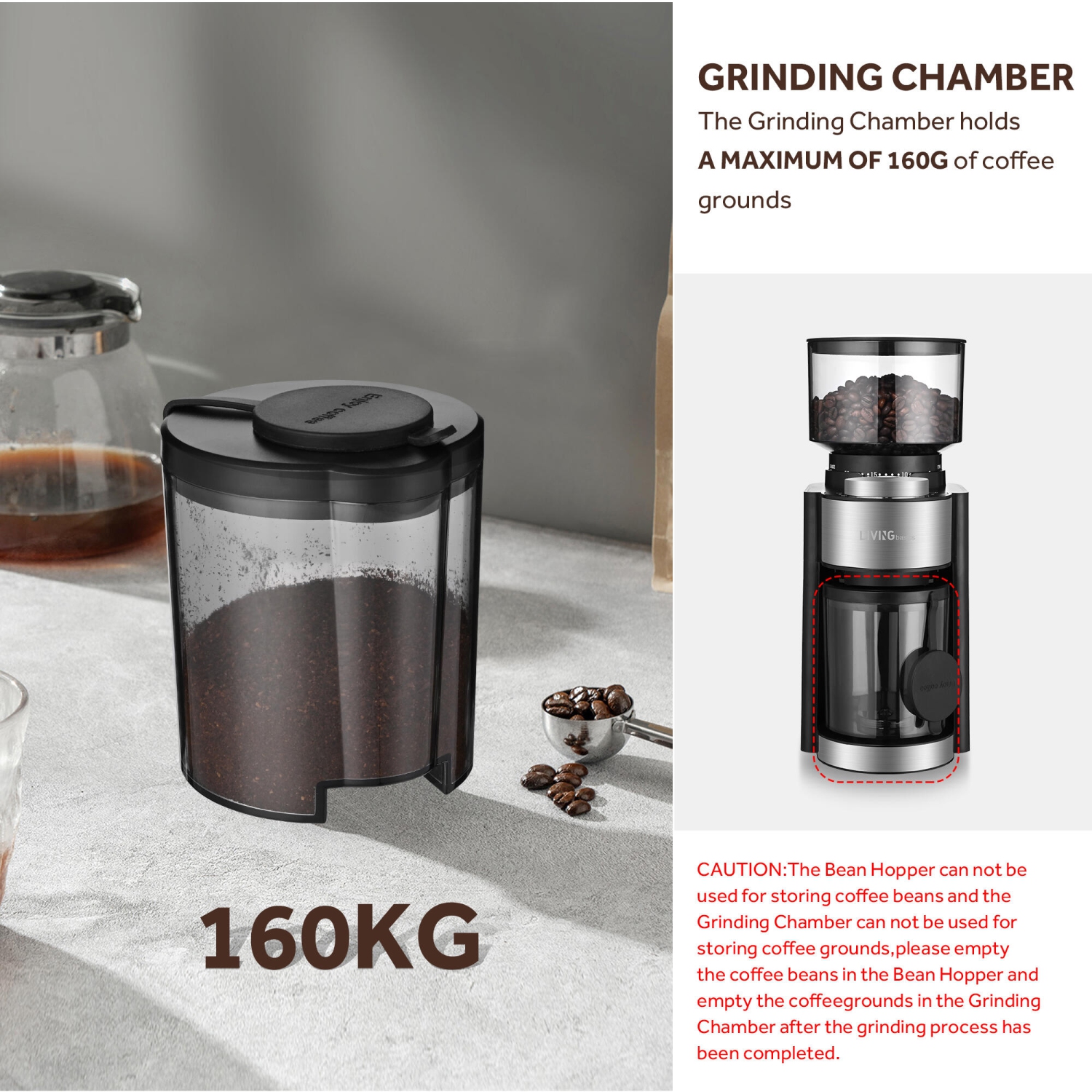 12-Cup Electric Coffee Grinder with 25 Precise Grind Setting, Adjustable Automatic Electric Grinders Conical Burr Mill Grinder