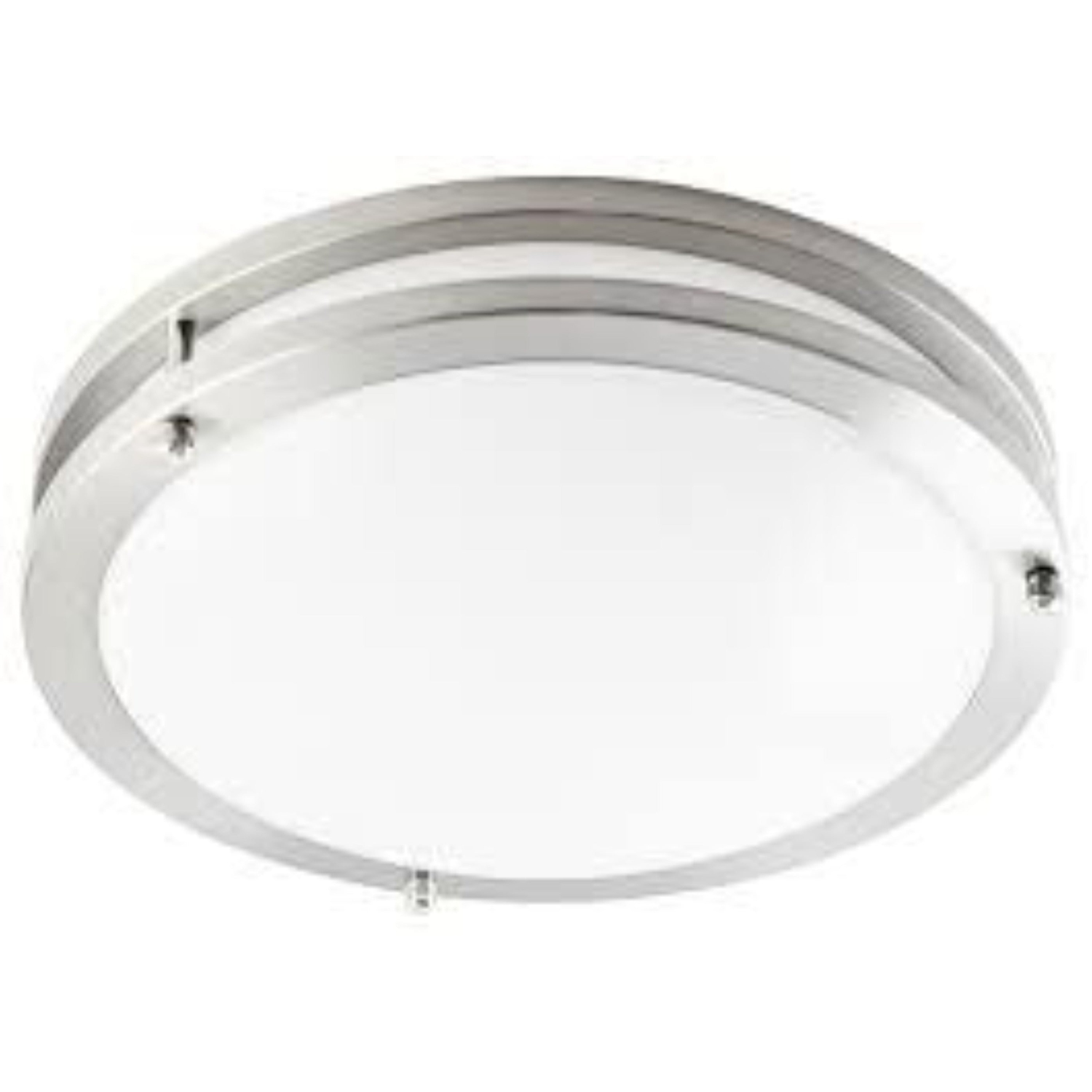STRAK 15-Inch Double Band Led Brushed Nickel Flush Mount Ceiling Light Fixtures 24Watt 2000Lm Dimmable 3000k Warm White Cetl