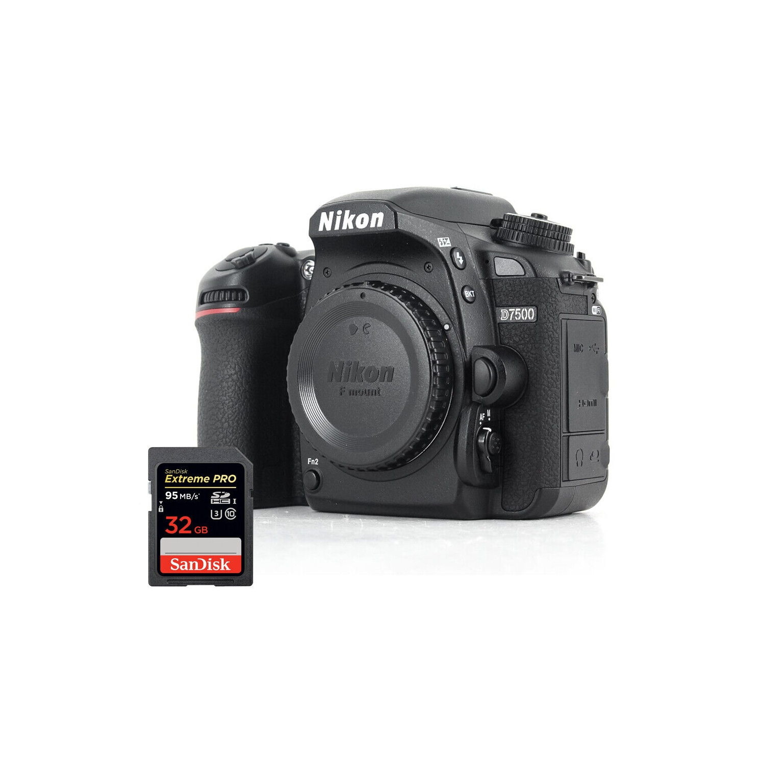 Nikon D7500 4K Camera (Body Only) 1581 + Sandisk Extreme Pro 32GB SD