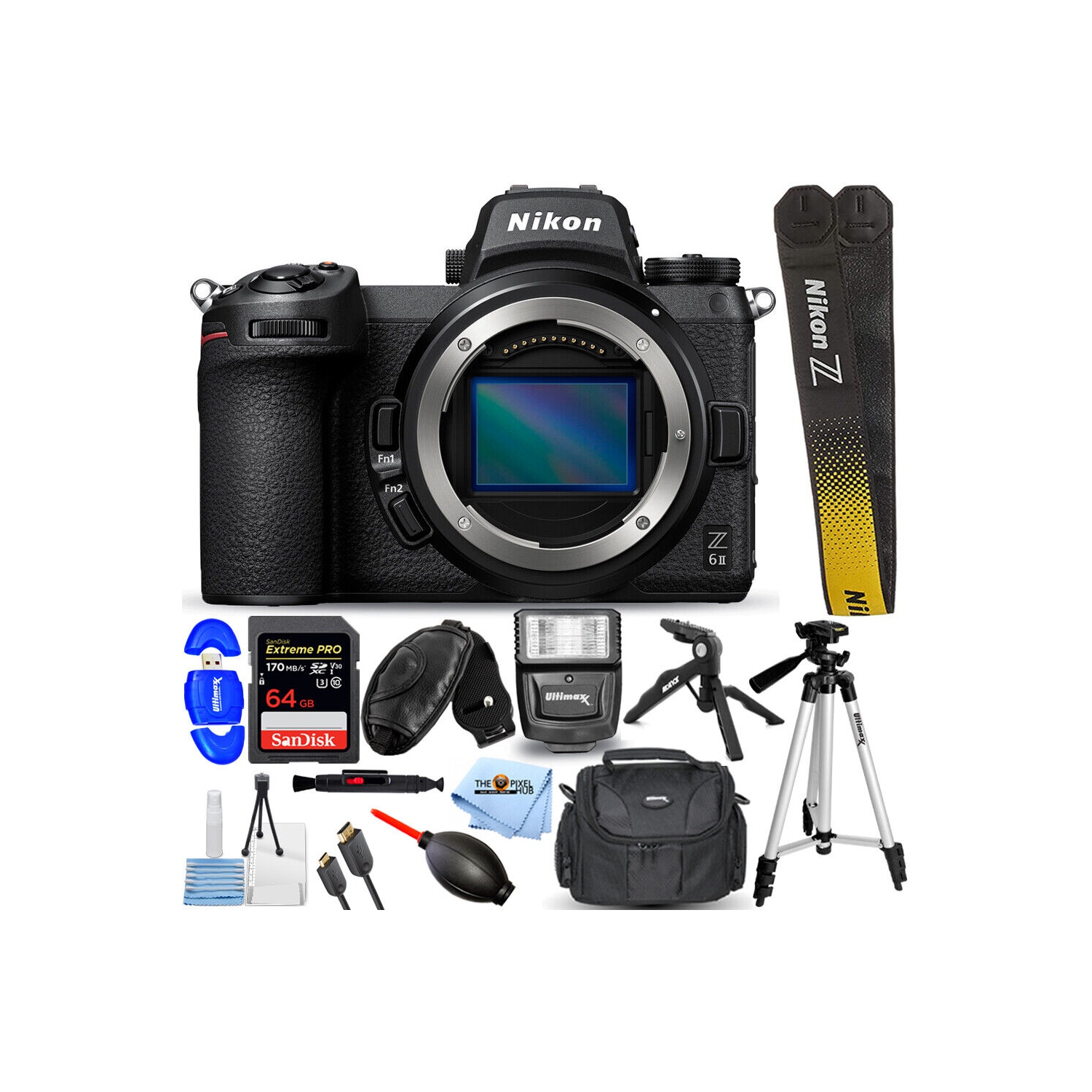 Nikon Z 6II Mirrorless Digital Camera 1659 + 64GB + Flash Bundle