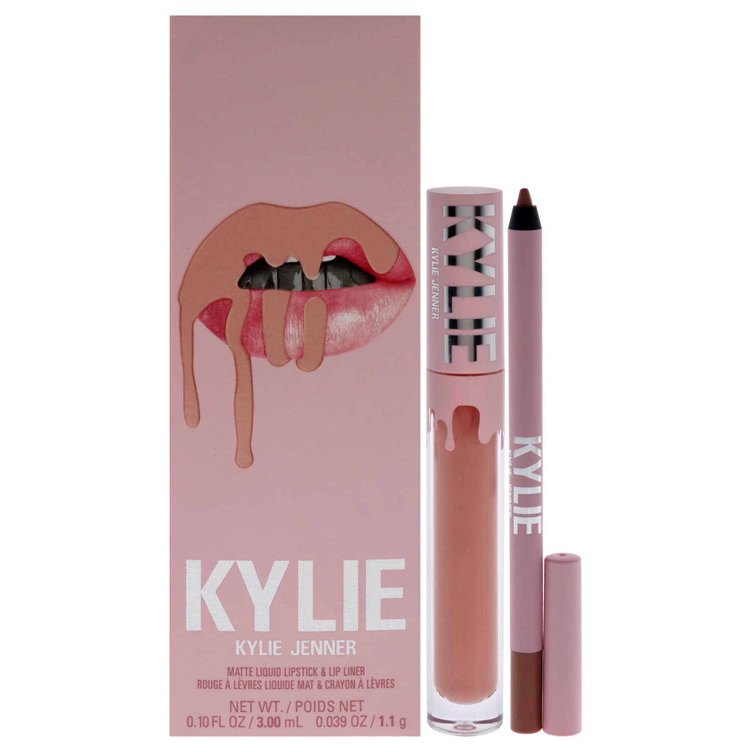 Matte Lip Kit - 700 Bare by Kylie Cosmetics for Women - 2 Pc 0.10oz Matte Liquid Lipstick, 0.039oz Lip Liner
