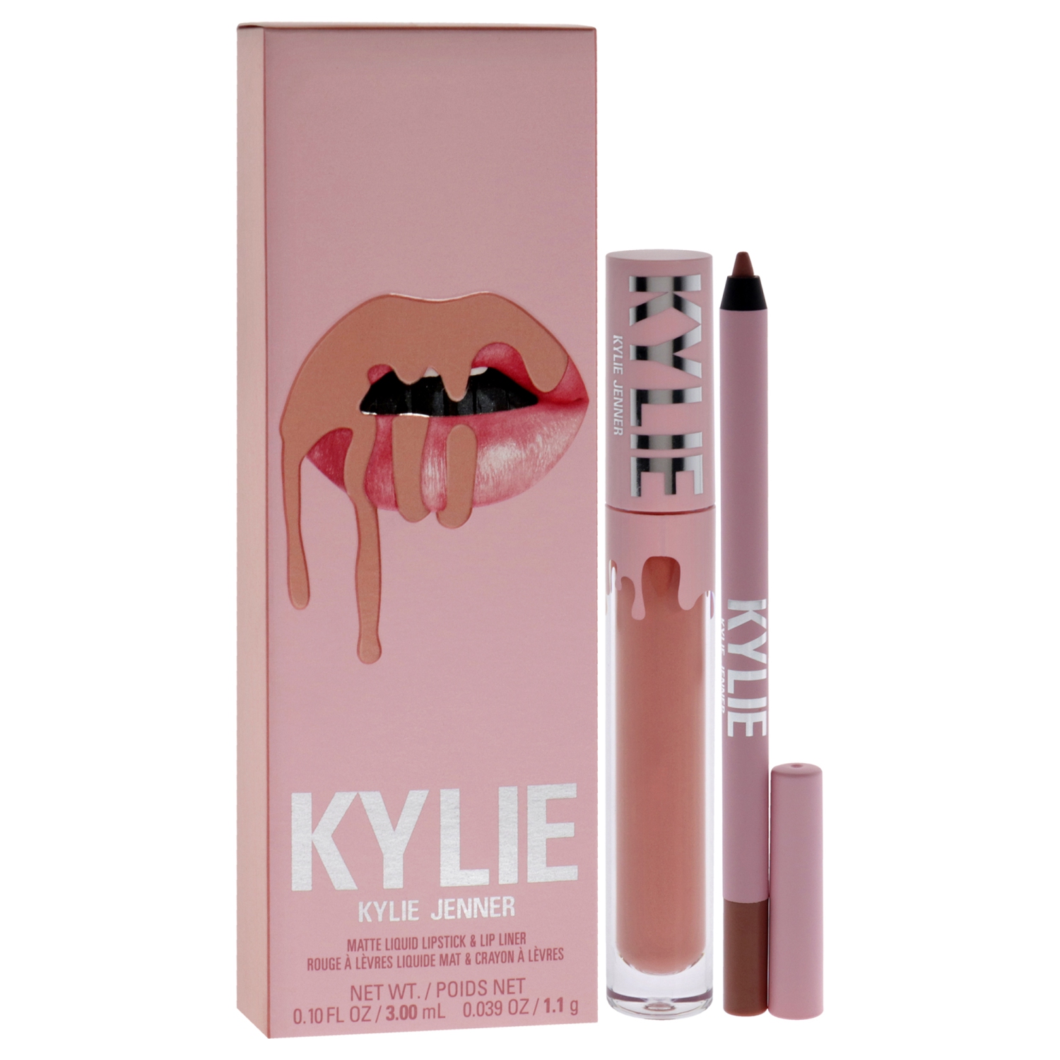 Matte Lip Kit - 700 Bare by Kylie Cosmetics for Women - 2 Pc 0.10oz Matte Liquid Lipstick, 0.039oz Lip Liner