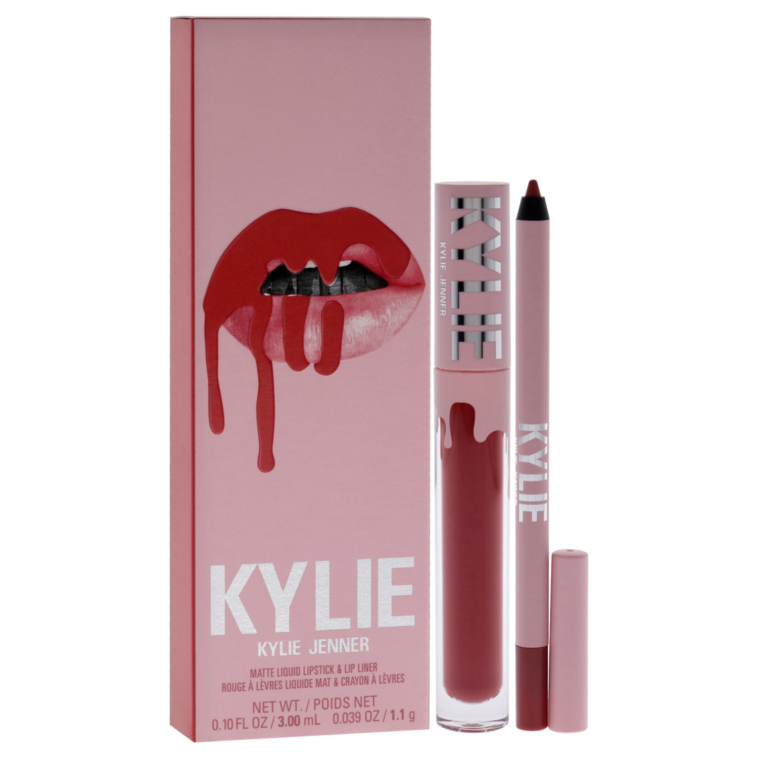 Matte Lip Kit - 500 Kristen by Kylie Cosmetics for Women - 2 Pc 0.10oz Matte Liquid Lipstick, 0.039oz Lip Liner