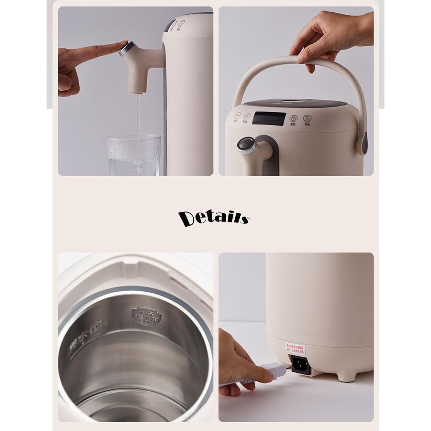 Bear Water Boiler, Electric Hot Water Pot, Safety Lock, Instant Heating for Coffee & Tea, Auto-Shutoff & Boil Dry Protection, 3.0L, PINK