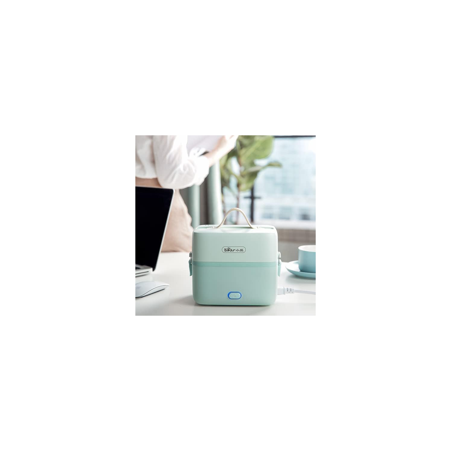 BEAR Electric Lunch Box Food Heater Warmer, Auto Power off when water dried out, 120V Home/Office with Removable 304 Stainless Steel Food Container