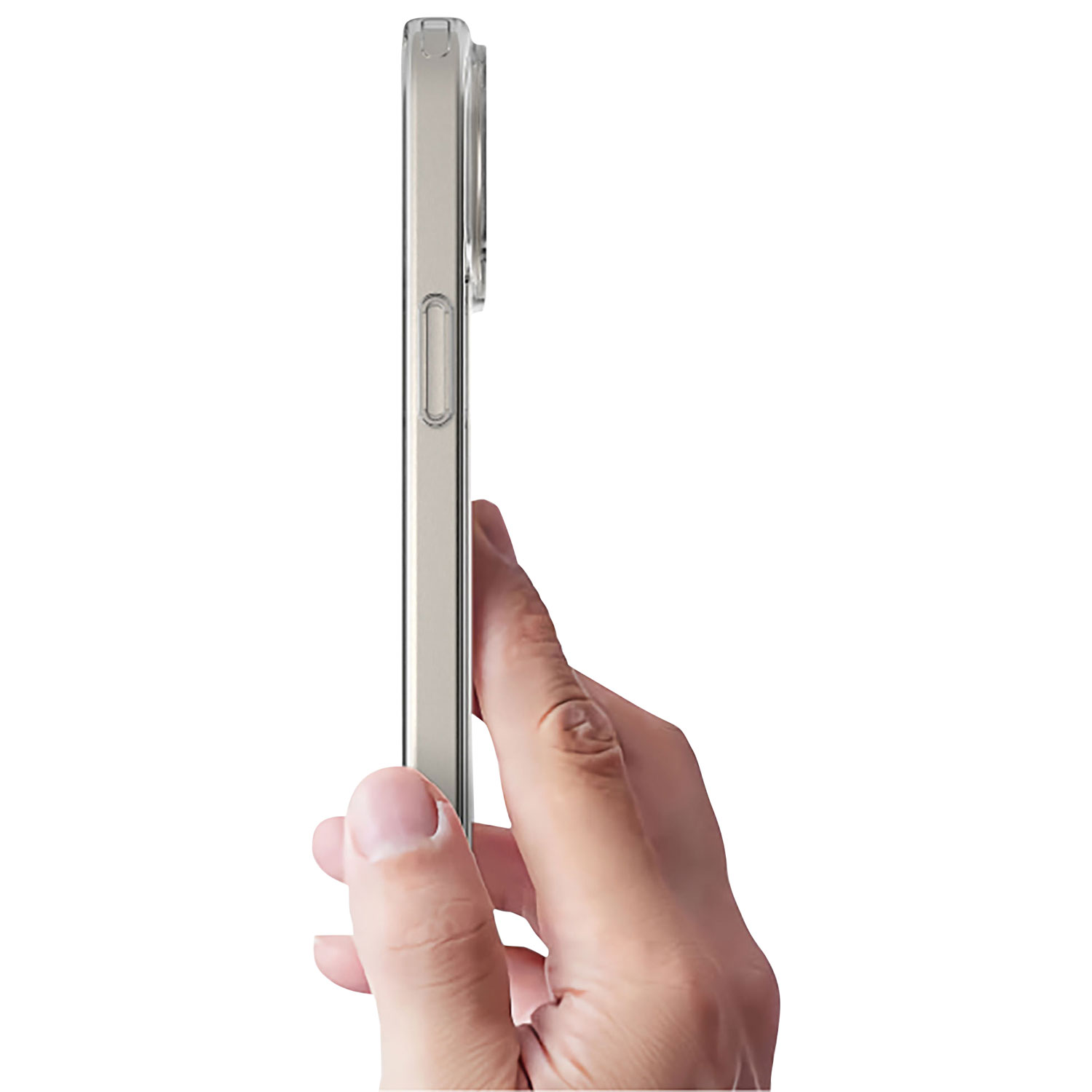 Étui rigide ajusté Signature Bee Spiral d'E-Artistry avec MagSafe pour iPhone 15 Pro - Transparent/Blanc