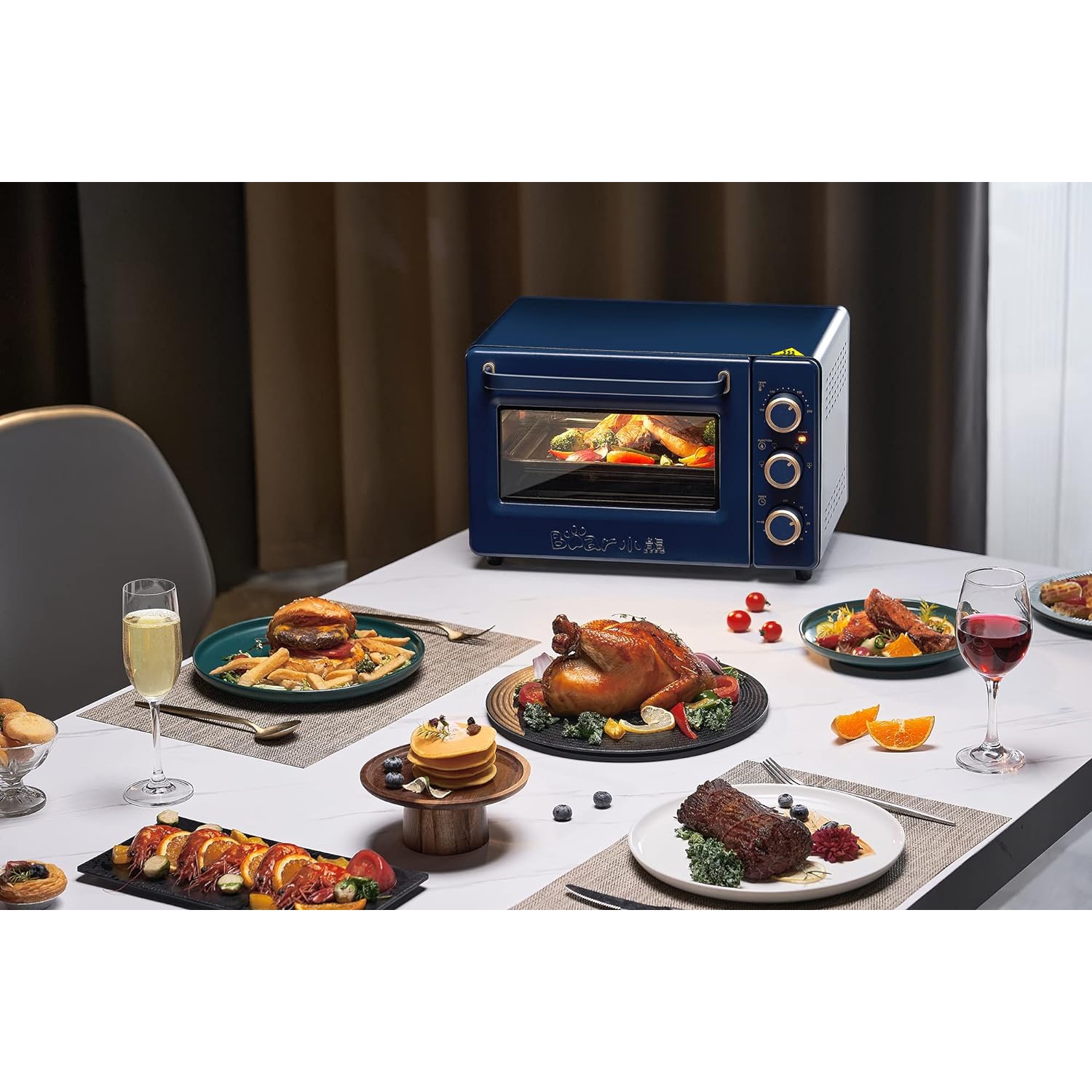 Bear Convection Toaster Oven 21QT / 20L Air Fry Oven, Stainless steel, 1200W