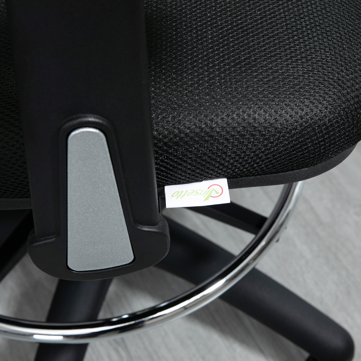 Vinsetto Chaise de bureau haute pour bureau debout avec support lombaire,  noir