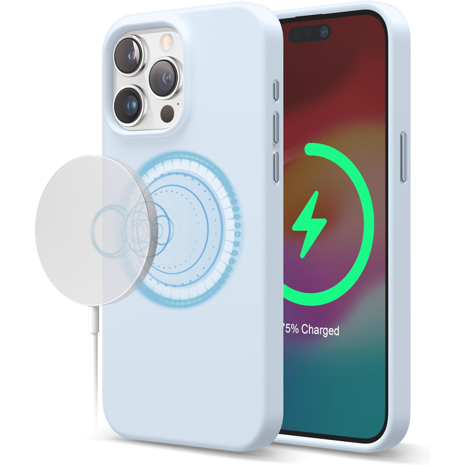 elago Magnetic Silicone Case Compatible with iPhone 15 Pro Max Case 6.7 Inch Compatible with All MagSafe Accessories - Built-in Magnets, Soft Grip