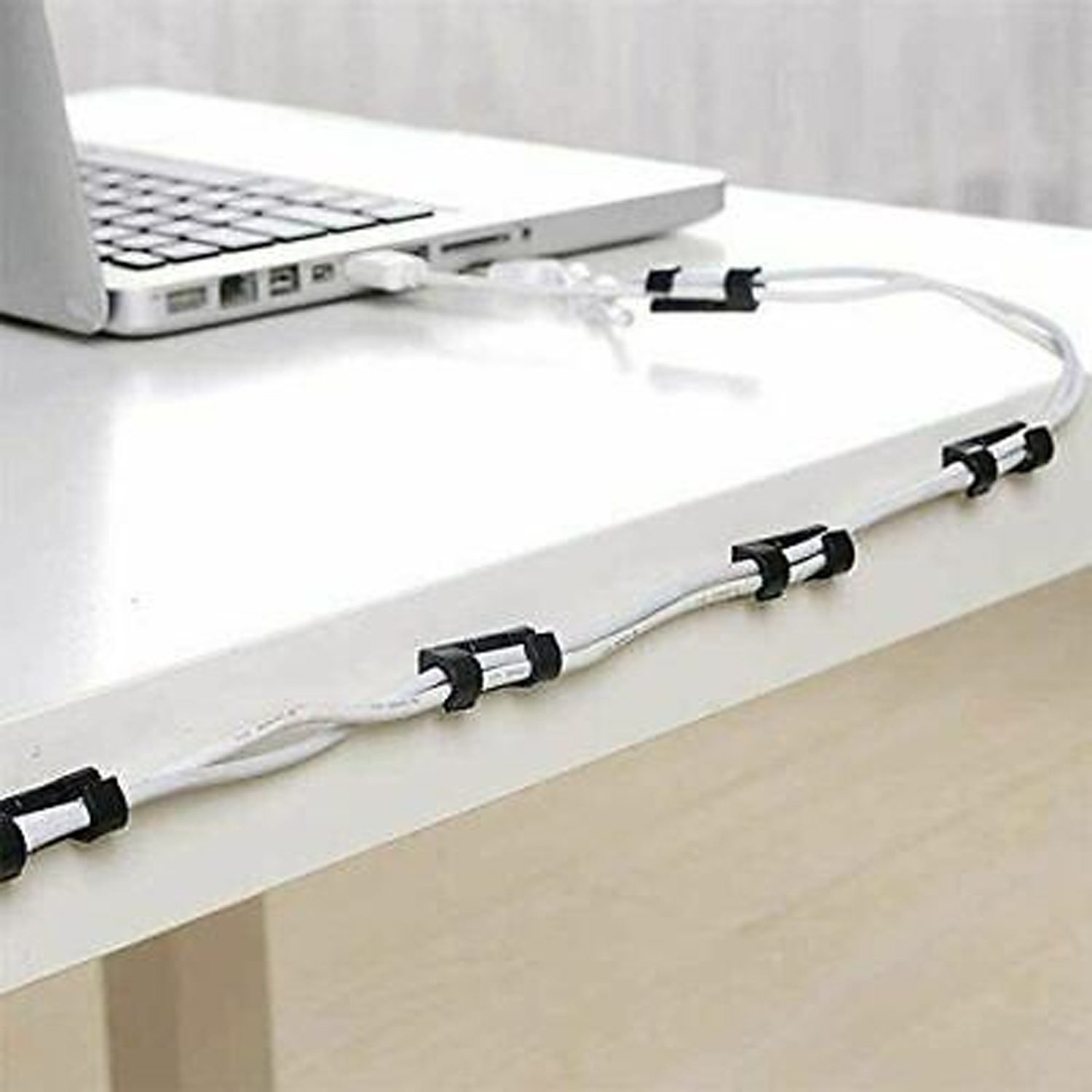 ISTAR 40 Pcs Self-Adhesive Cable Clips Organizer Drop Wire Holder Cord Management System