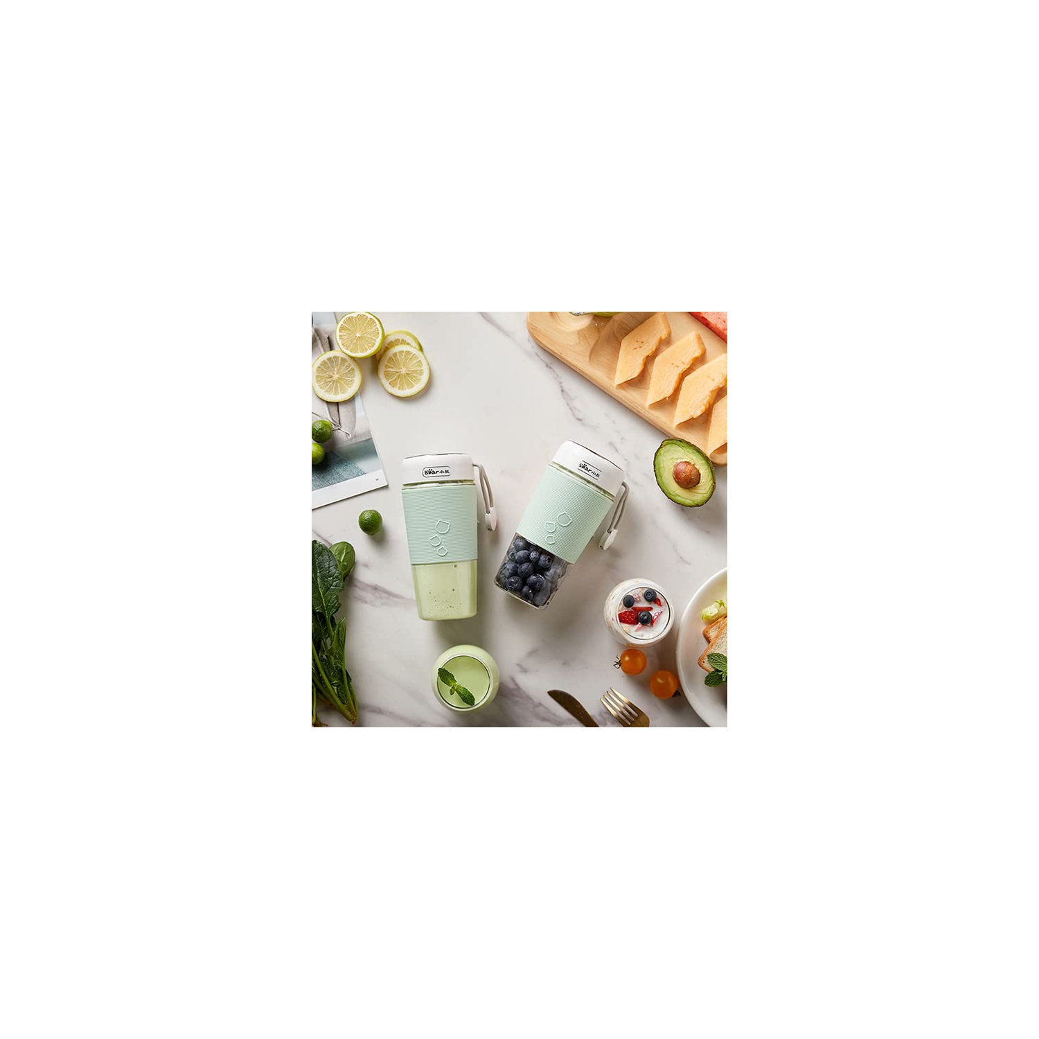 BEAER Portable Blender 300ml - Blender Mixer - With USB Magnetic contact charging - Portable Juicer with Anti-slip Rubber Sleeve- One-handed Drinking