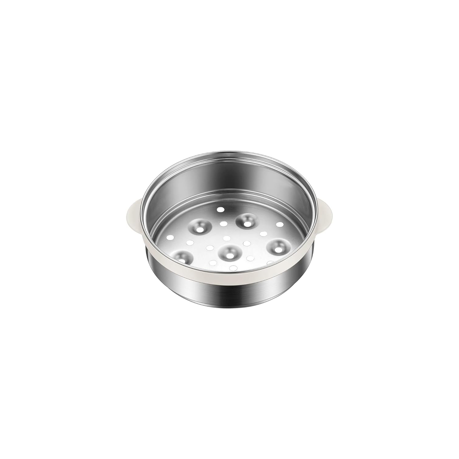 Bear Electric Cooking Pot with Steamer, 1.2L Stainless Steel Ramen Cooker, 2 in 1 Shabu Shabu Hot Pot, Multifunctional Cooker with Overheating