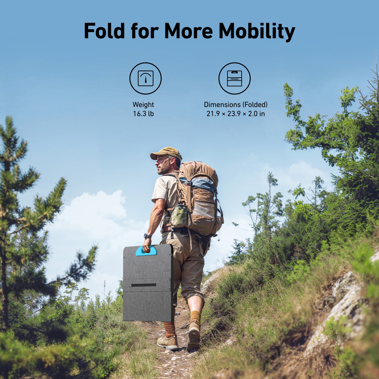 Anker SOLIX PS200 Monocrystalline Portable Solar Panel, 4 Set Angles, IP67 Waterproof, 1.5X Conversion