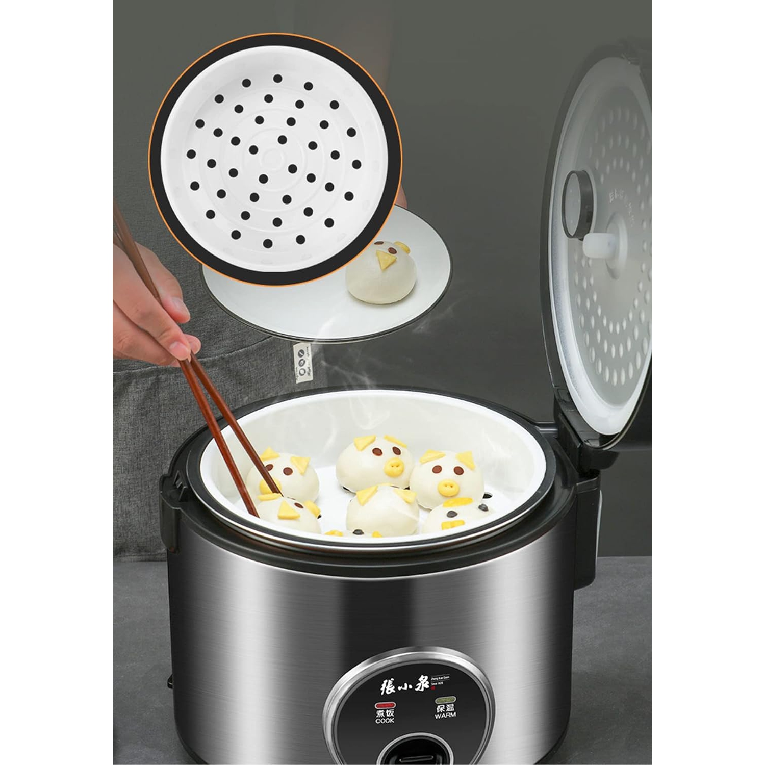 Cuiseur à riz ZhangXiaoQuan 5,5Cup, 3&nbsp;L, avec cuiseur à vapeur et récipient intérieur antiadhésif, ZCFB-102, utilisation simple à une touche