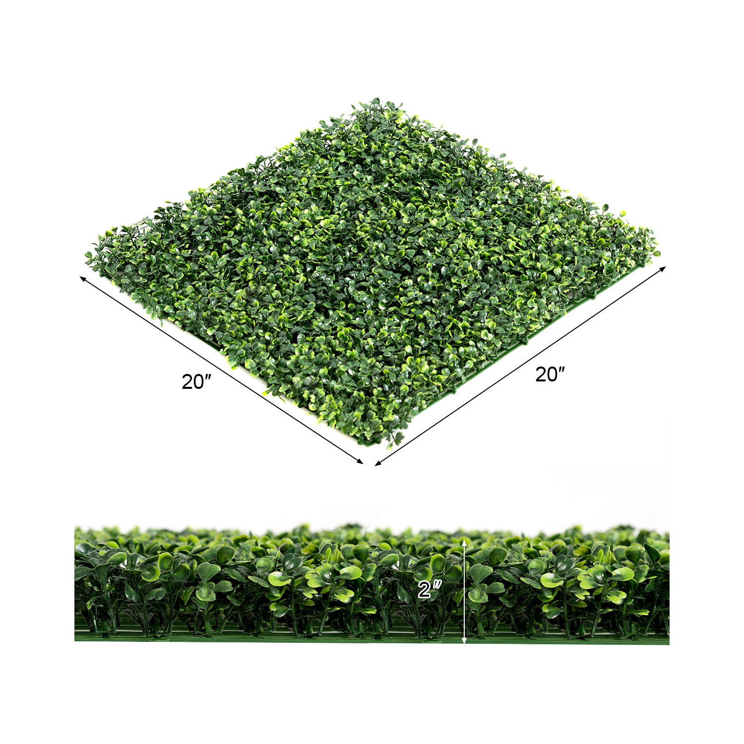 Topbuy 12-Piece 20" x 20" Artificial Topiary Hedge Privacy Fence Boxwood Wall Panel