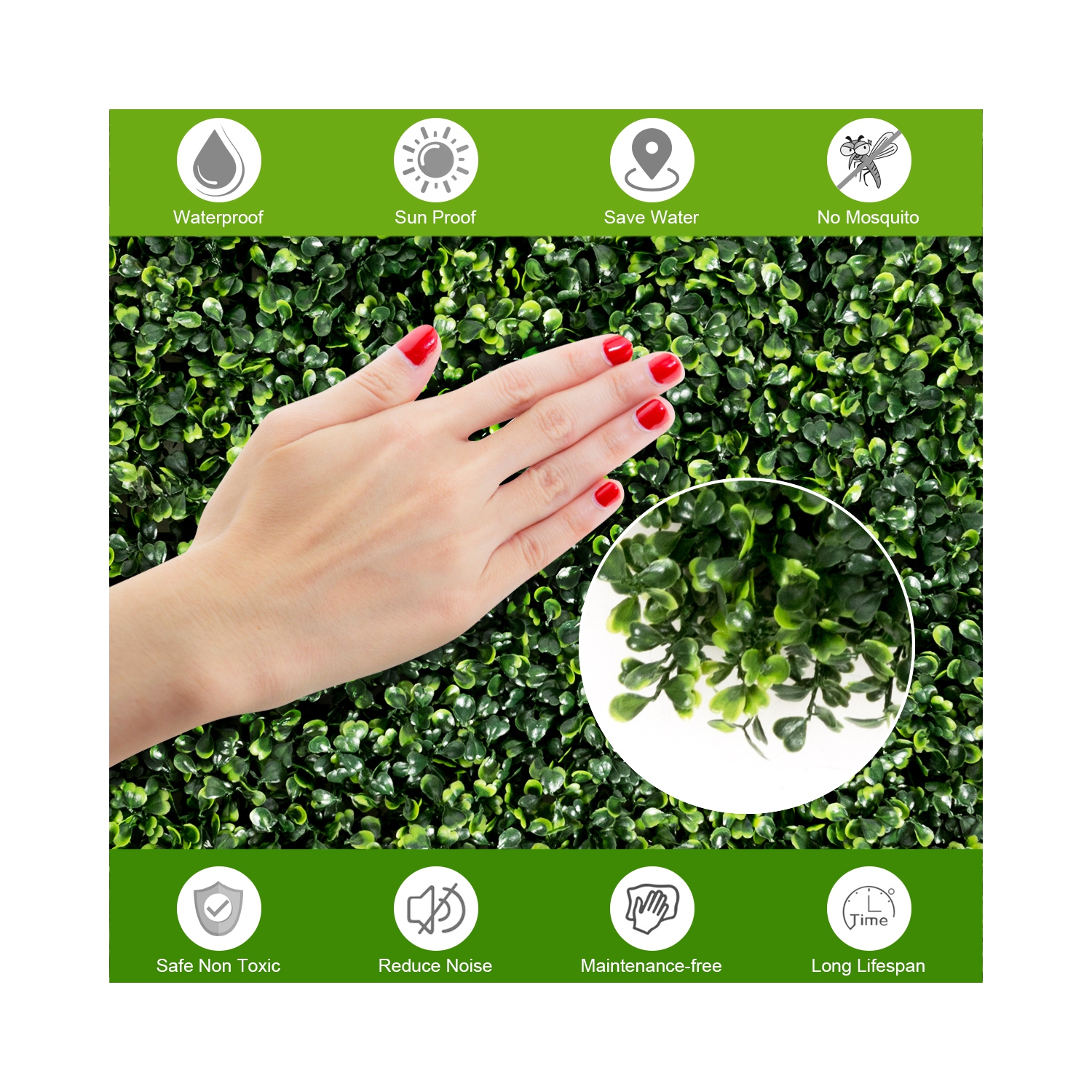 Topbuy 12-Piece 20" x 20" Artificial Topiary Hedge Privacy Fence Boxwood Wall Panel