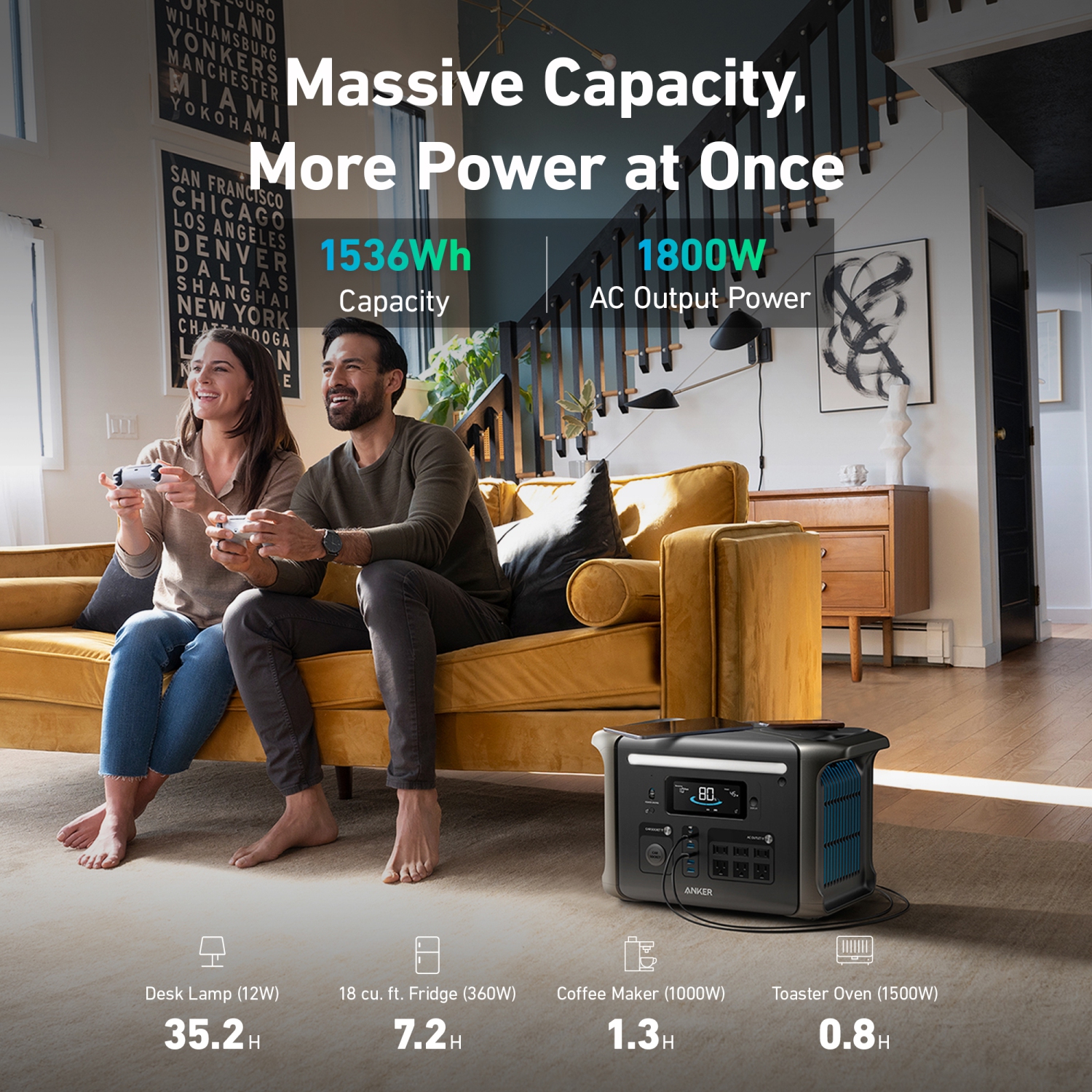 Anker — SOLIX F1500 Portable Power Station with 400W Solar Panel