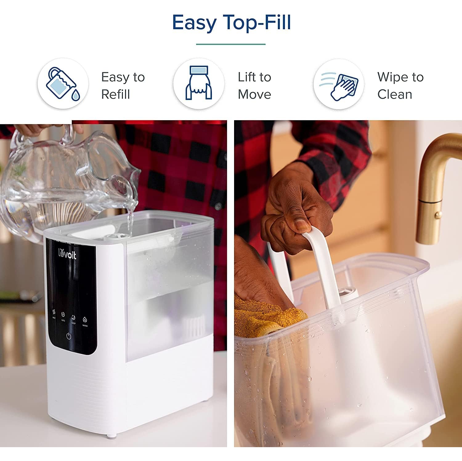 LEVOIT Humidifier for Bedroom Large Room, OasisMist Smart Cool and Warm Mist, Auto Customized Humidity, Ultrasonic Top Fill Oil Diffuser for Baby and