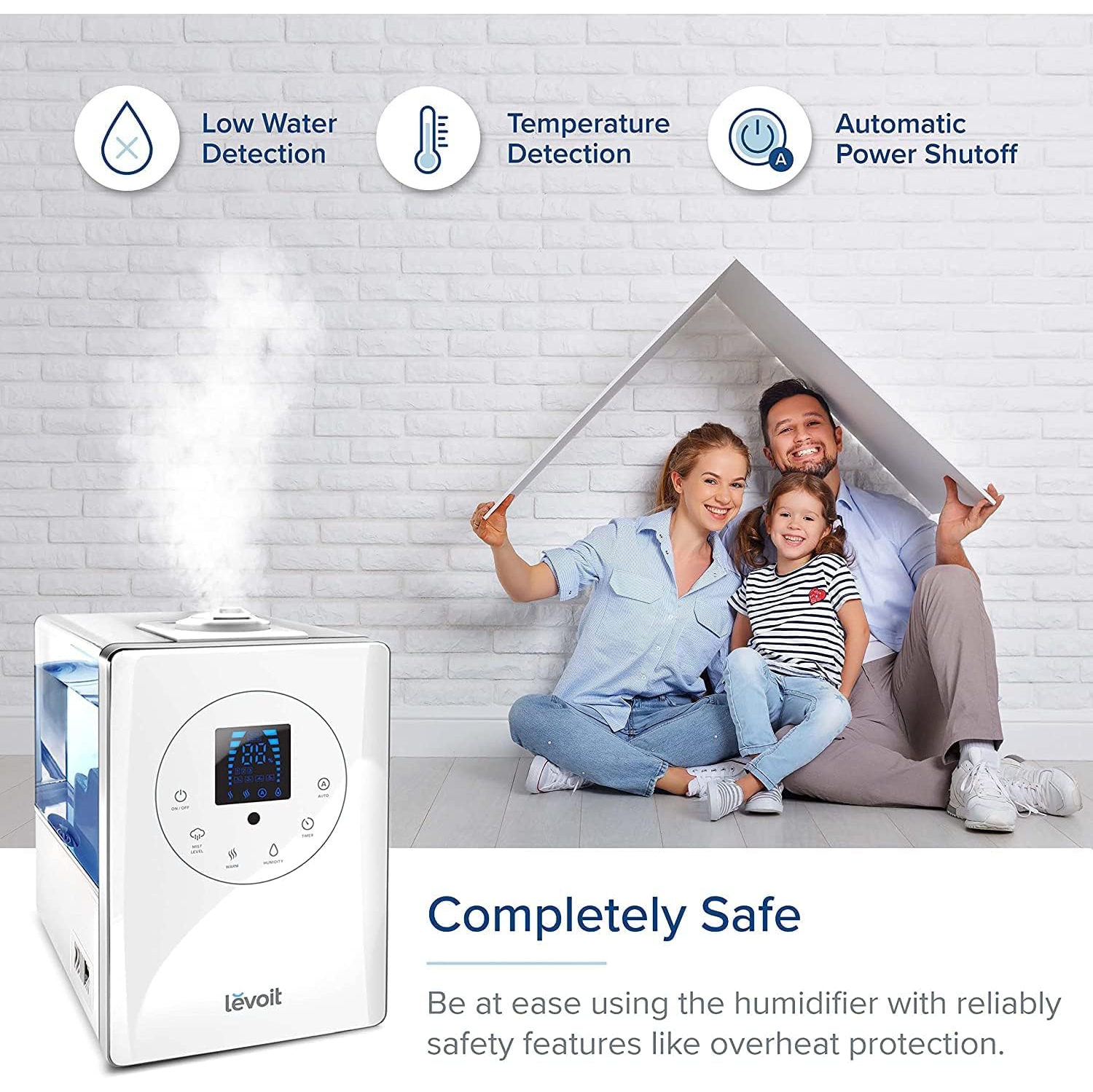 LEVOIT Humidifier for Bedroom, Warm and Cool Mist Humidifiers for Plants, Large Room, 6L Air Humidifier with Remote Control, Essential Oil Tray,