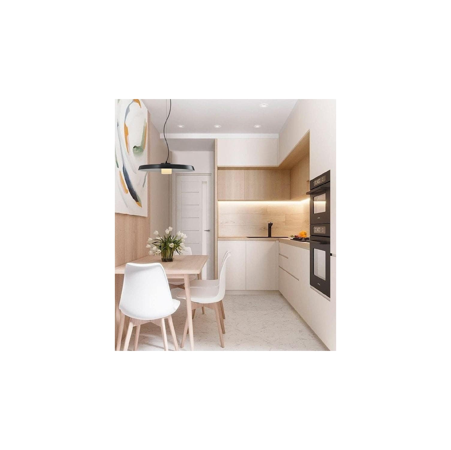 BAZZ Zaza Single Pendant Light Fixture Matt Black 9W Dimmable 800 Lumens 3000k 80+CRI, P20035BK