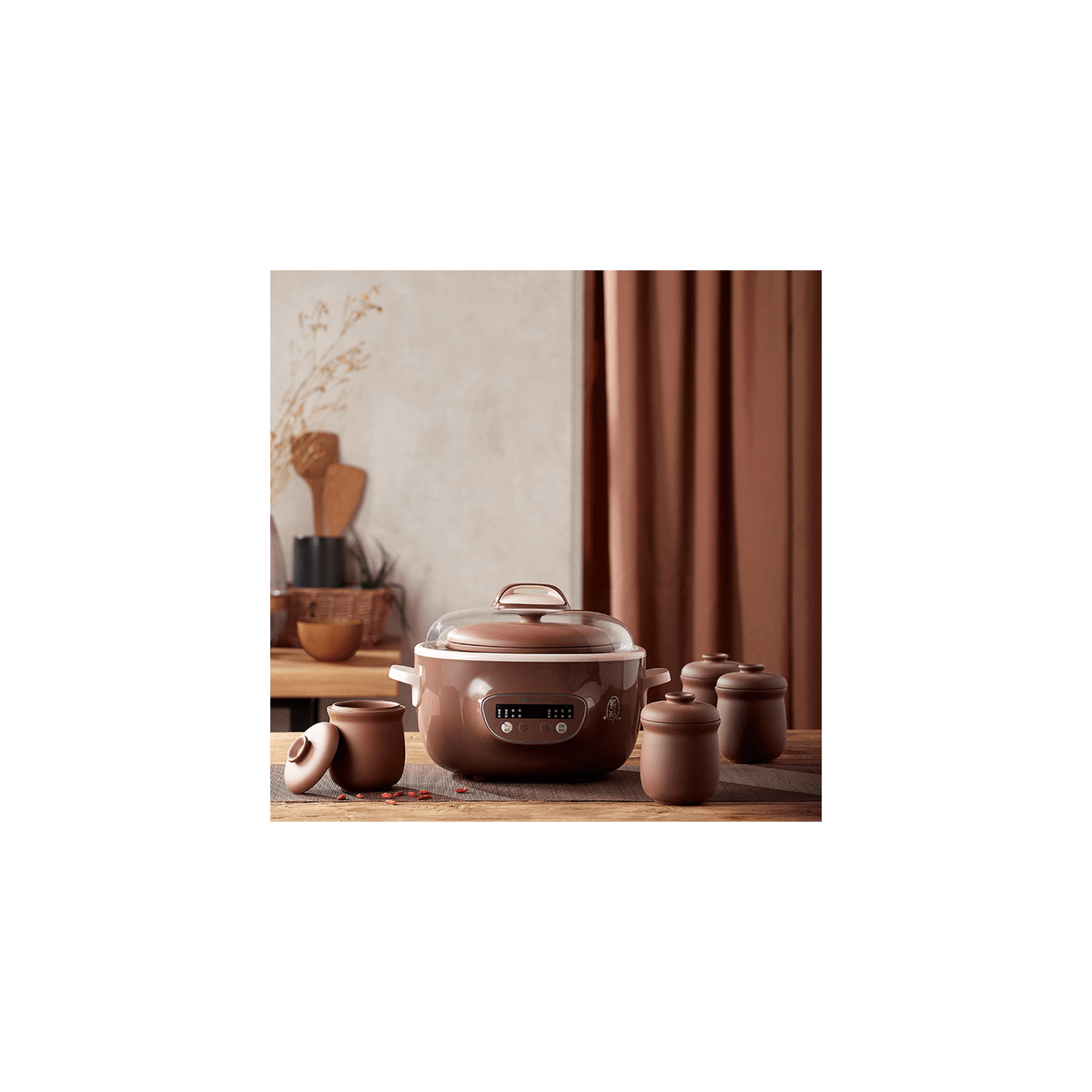 Pot à ragoût électrique BEAR Purple, marmite étanche , mijoteuse entièrement automatique, récipient intérieur céramique, 2,5&nbsp;L DDZ-C25R7