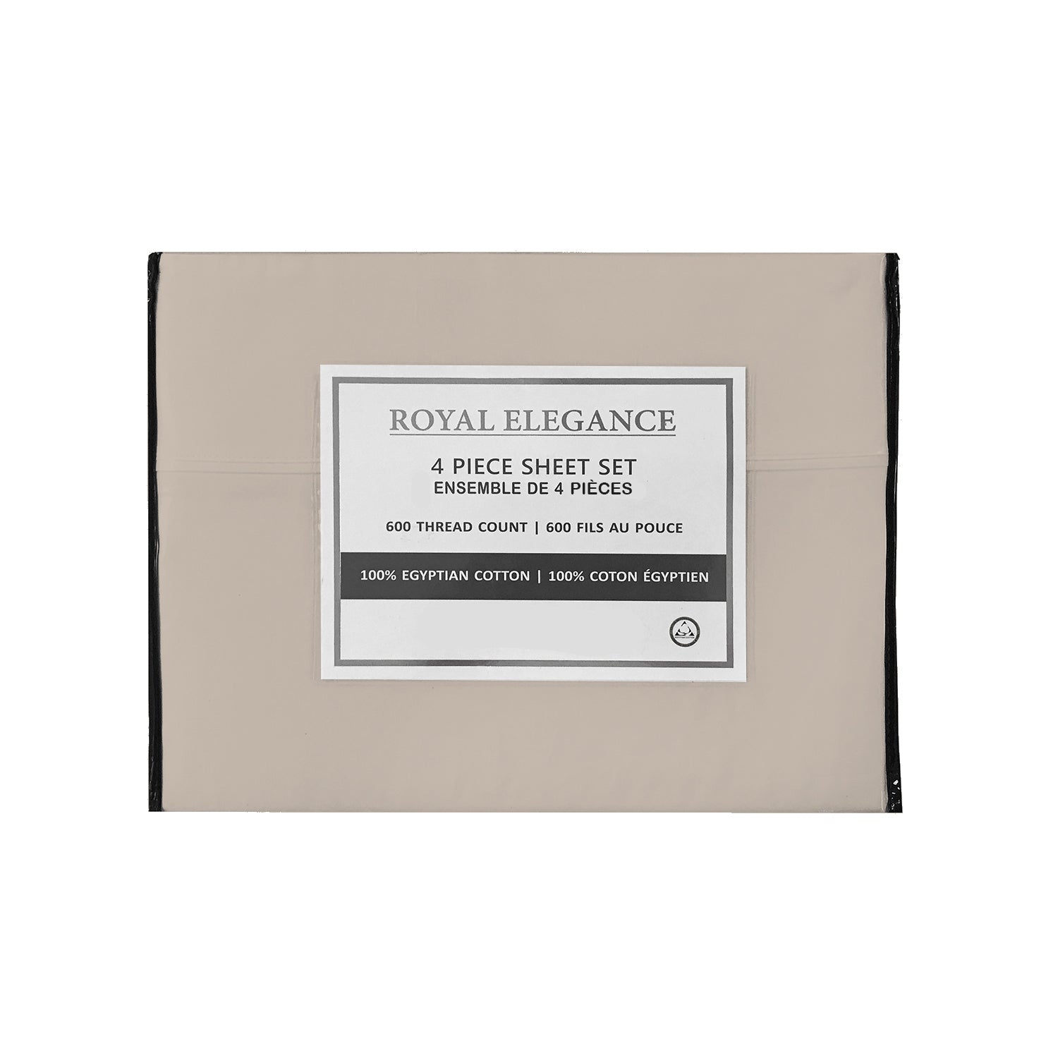 Cotton House - 100% Egyptian Cotton Sheet Set, 600 Thread Count, King Size, Beige