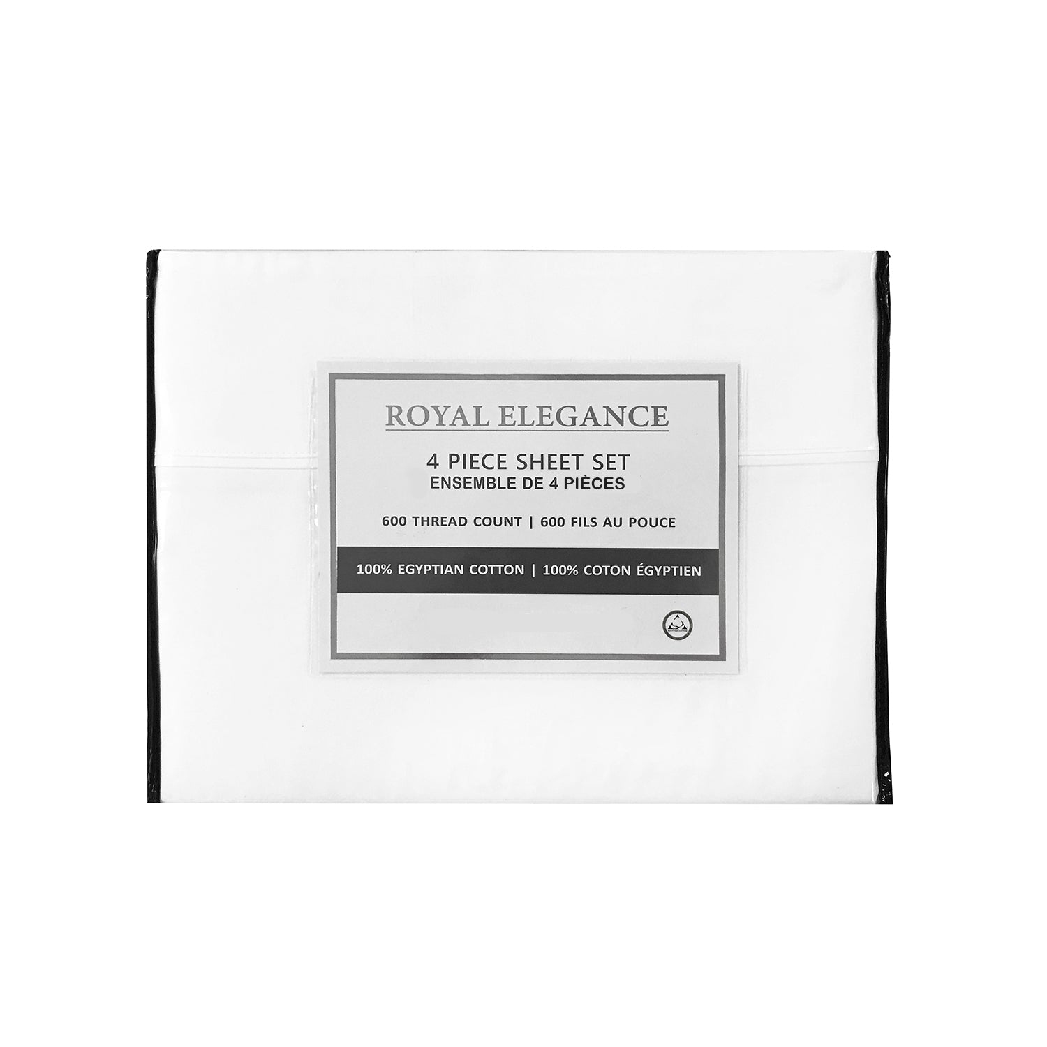 Cotton House - 100% Egyptian Cotton Sheet Set, 600 Thread Count, King Size, White