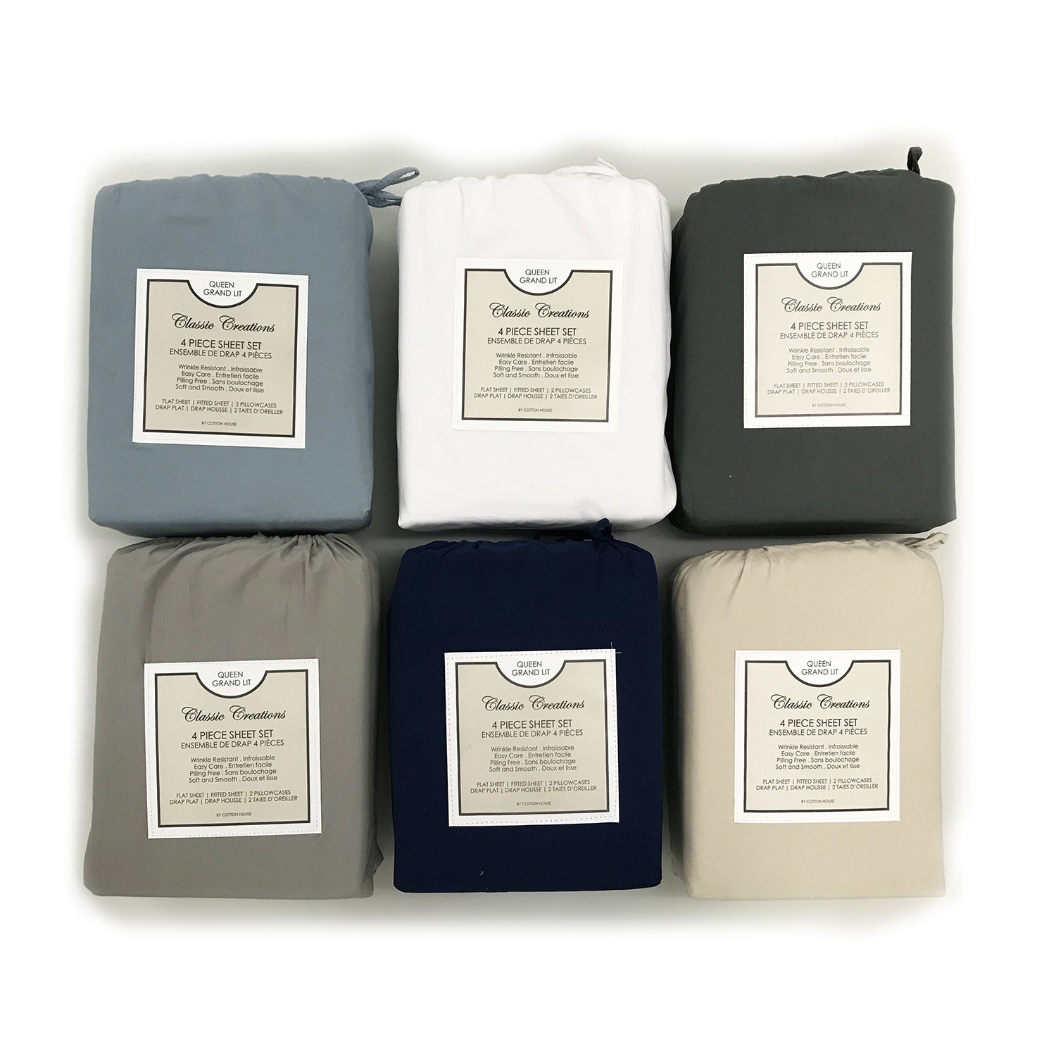 Cotton House - Wrinkle-Free Microfiber Sheet Set, Twin Size, Dark Blue