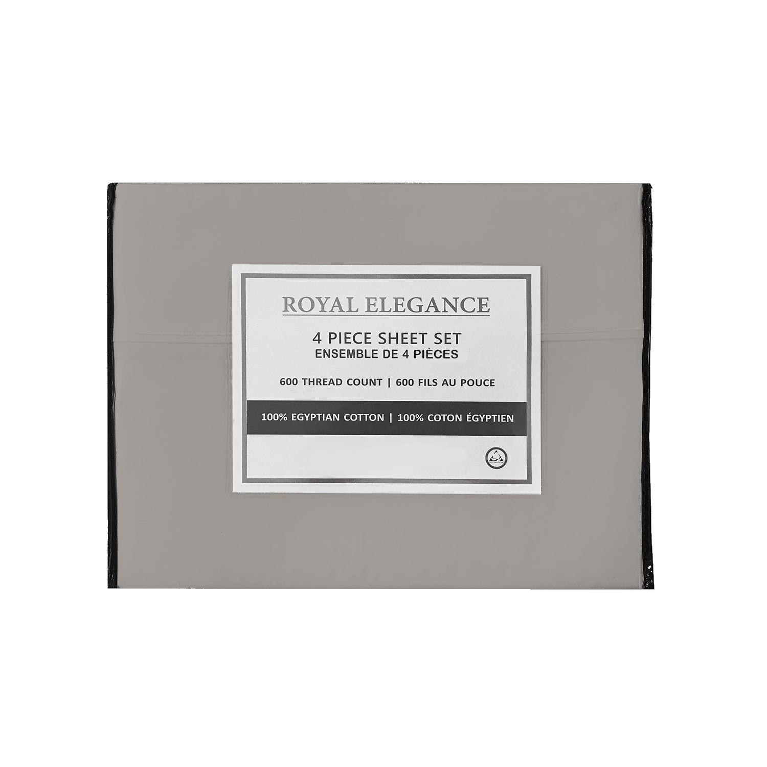 Cotton House - 100% Egyptian Cotton Sheet Set, 600 Thread Count, King Size, Light Grey