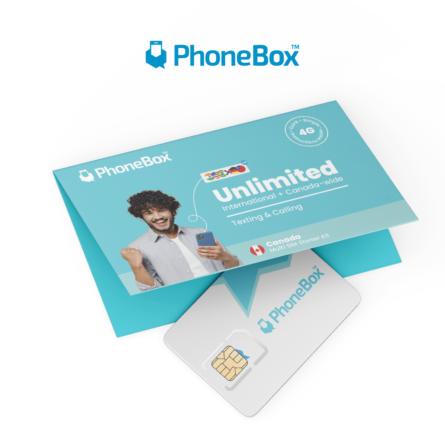 Carte SIM mensuelle de PhoneBox Canada avec appels internationaux! | Choisissez parmi 7 Go, 25 Go ou 50 Go | aucun contrat! Forfaits