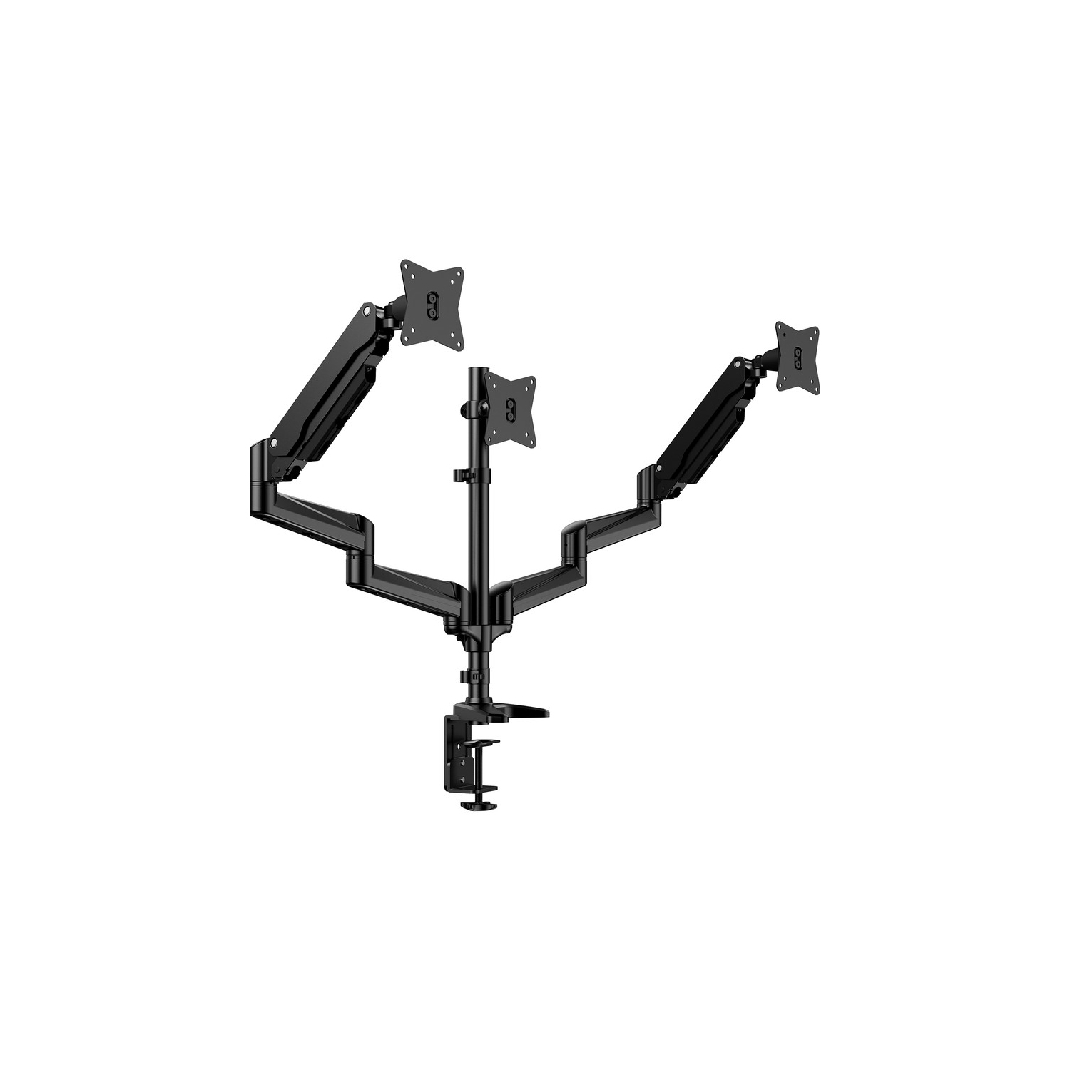 HUANUO Triple Monitor Stand, Adjustable Gas Spring Mount for 17 to 32 Inch Screens, Computer Desk Mount