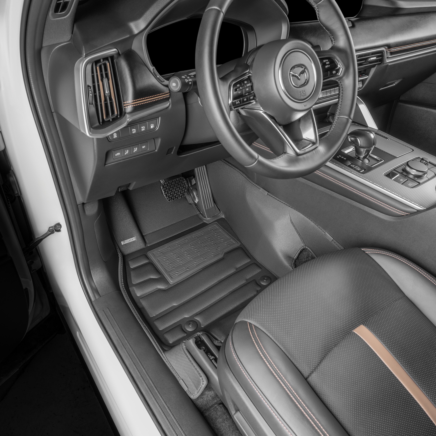 TuxMat - For Mazda CX-90 7-Seater PHEV 2024-2026 Models - Custom Car Mats - Maximum Coverage, All Weather, Laser Measured - This Full Set Includes