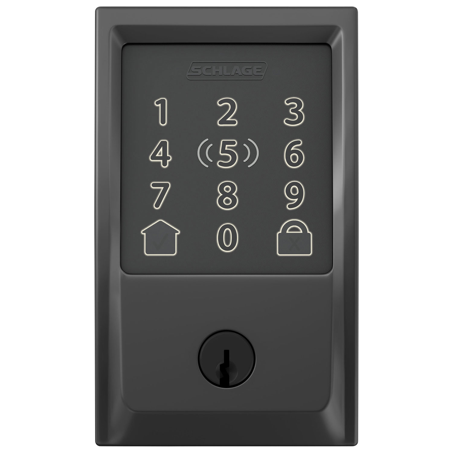 Serrure intelligente à pêne dormant Wi-Fi Encode Plus de Schlage - Noir mat