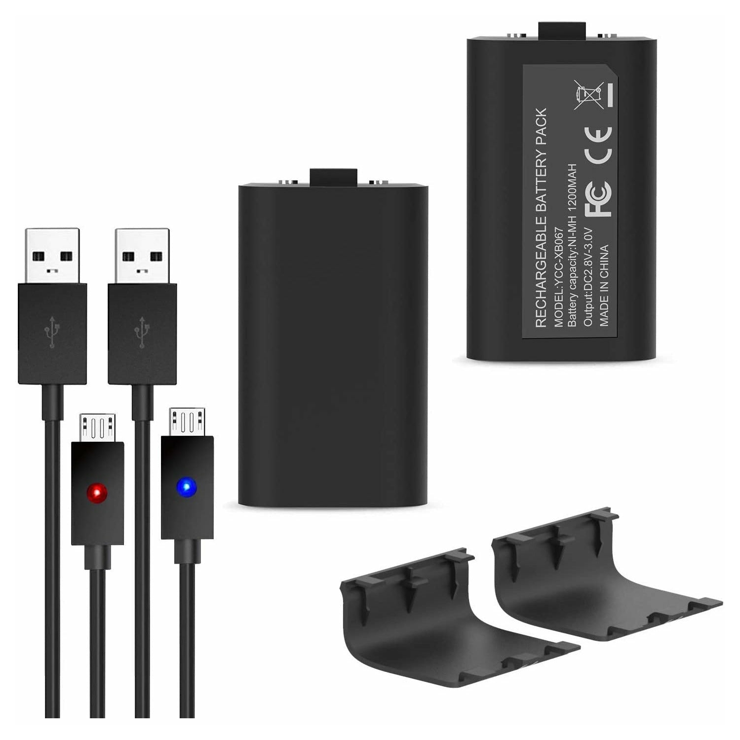 Battery Pack for Xbox One , 2PCS x 1200 mAh Elite Rechargeable Battery