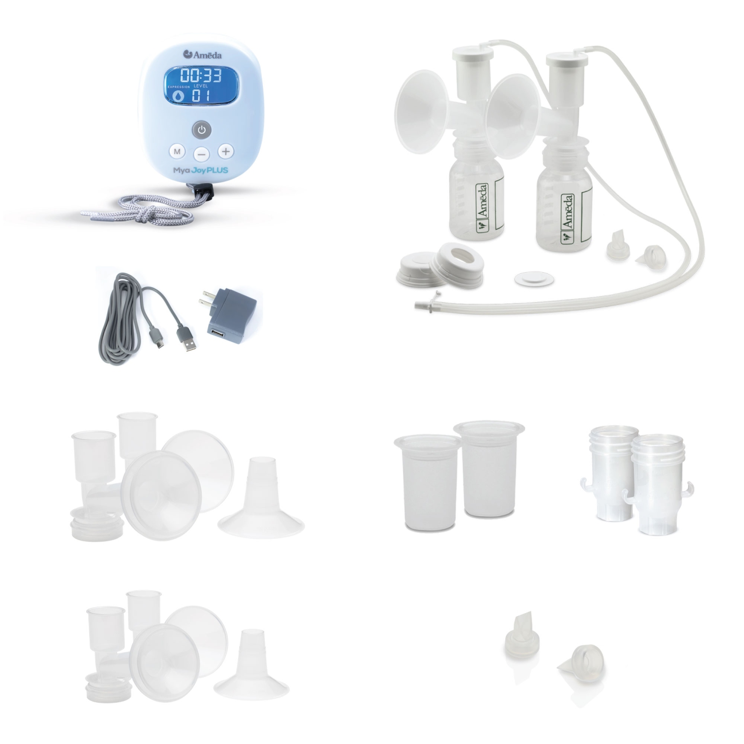 Tire-lait électrique double Mya Joy plus d'Ameda avec batterie rechargeable ET sacs de désinfection à la vapeur Clean Ease *EXCLUSIVITÉ BEST BUY*