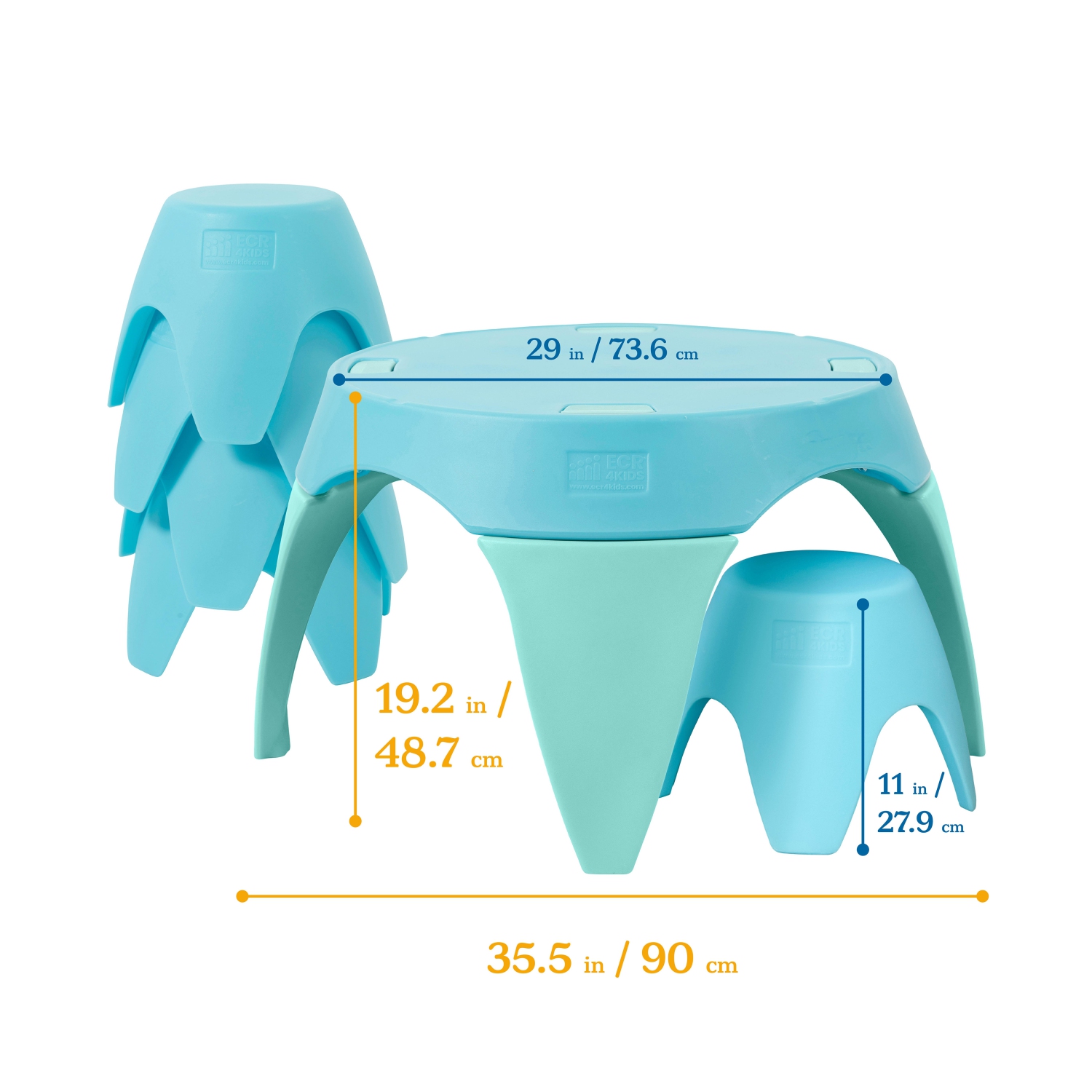 Ayana Table and Stool Set, Kids Furniture, 5-Piece