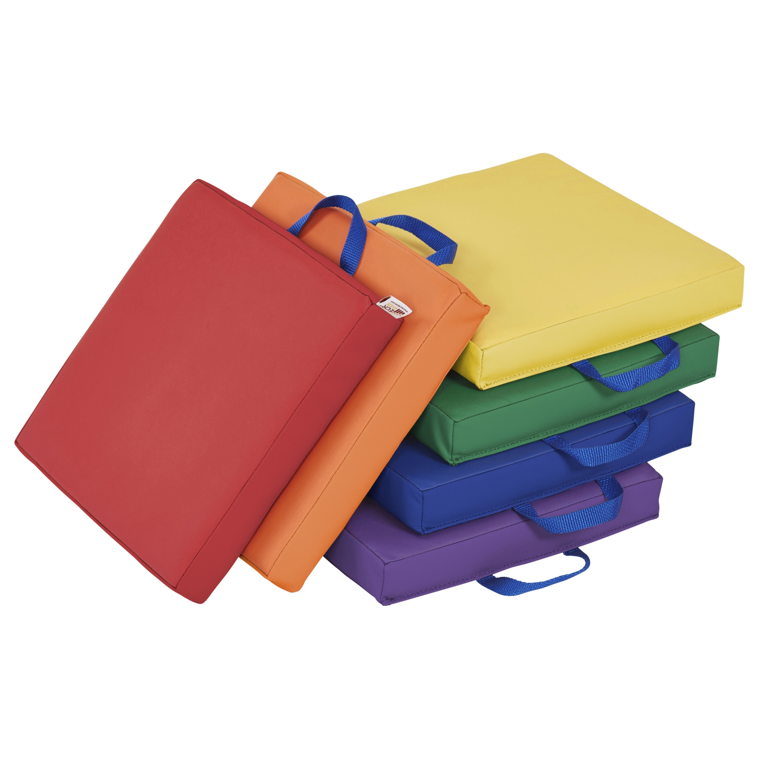 Coussins de plancher carrés avec poignées, siège flexible pour salle de classe, 6 pièces