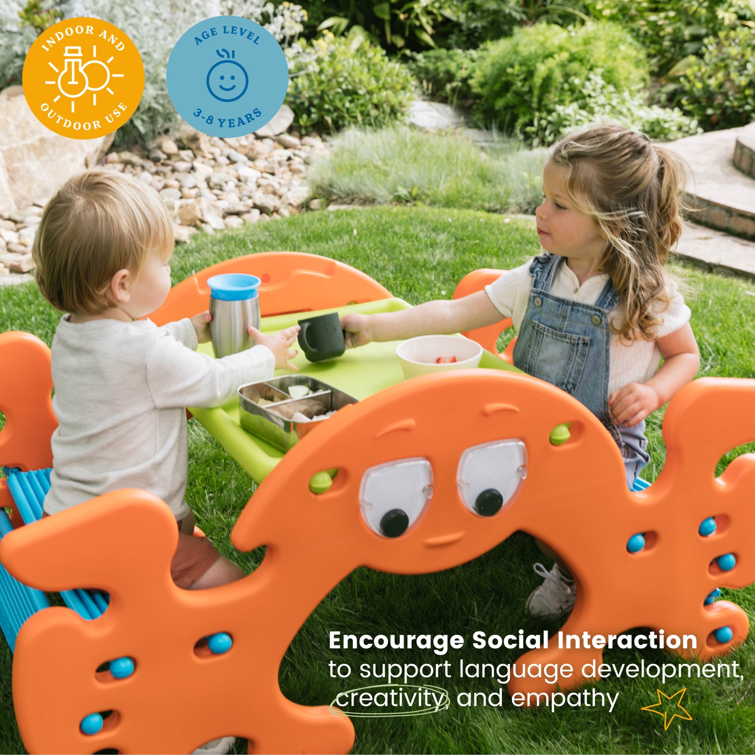 Phanty PIC-N-Rock, table multi-usage et balançoire à bascule pour pique-nique intérieur/extérieur