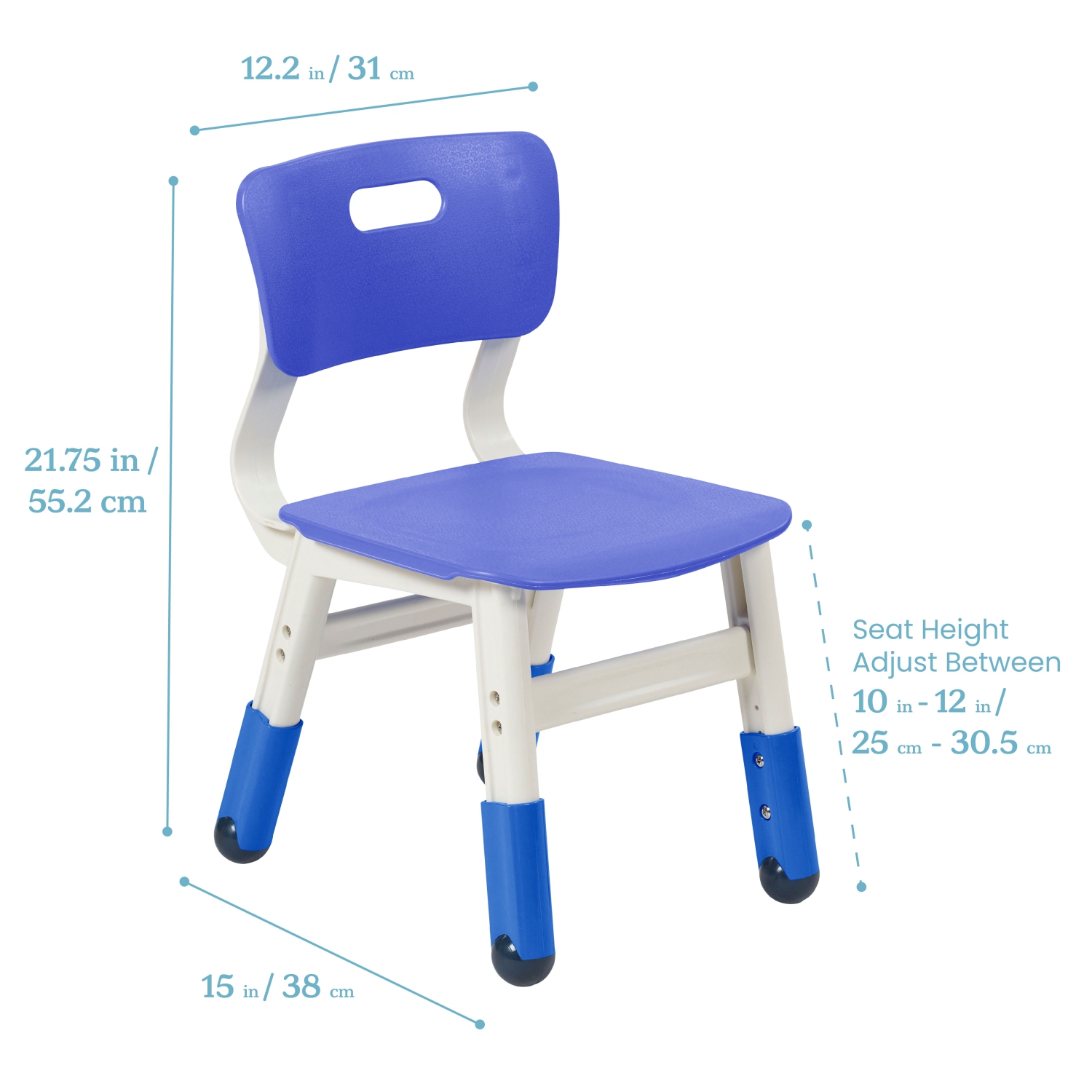 Adjustable Height Plastic Classroom Chairs, 2-Pack