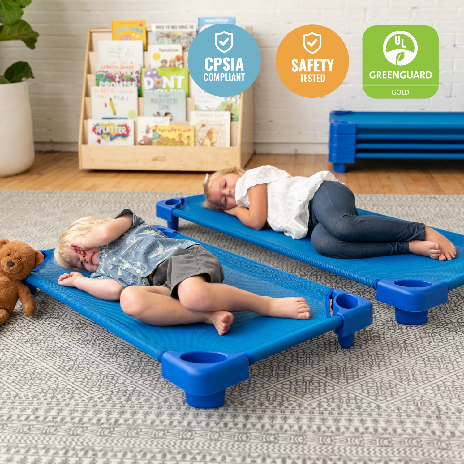 Moïse empilable pour enfants, taille pour tout-petits, mobilier de classe