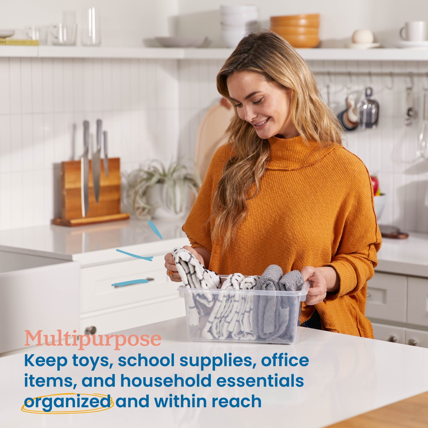 Scoop Front Storage Bins, Multipurpose Organization, 15-Pack