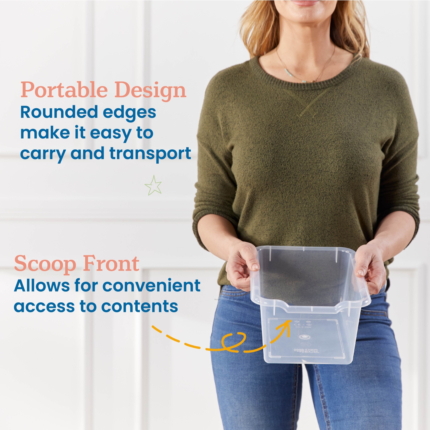 Scoop Front Storage Bins, Multipurpose Organization, 15-Pack