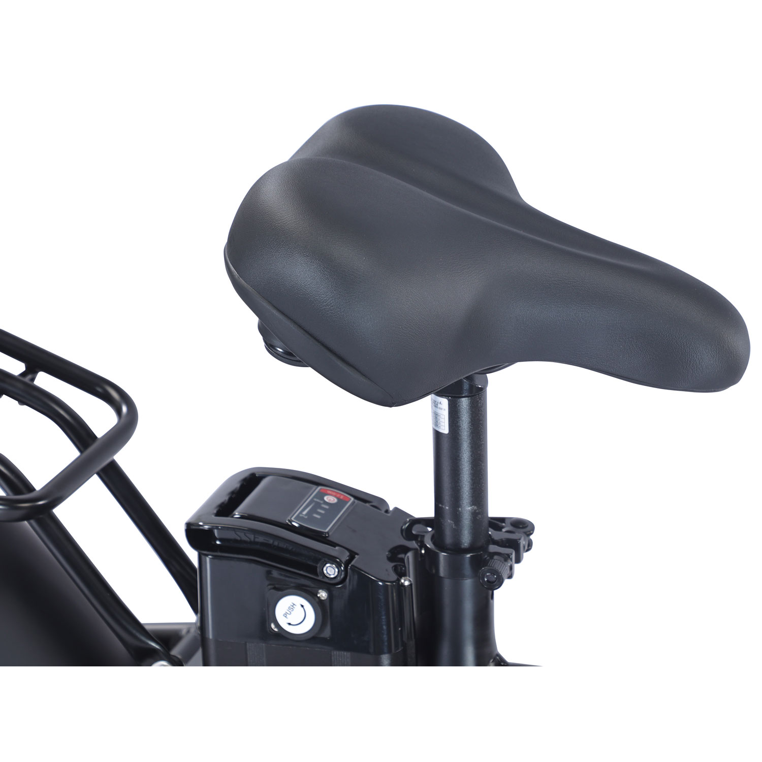 Vélo de promenade électrique repliable à gros pneus PowerPath de GoTyger - Noir