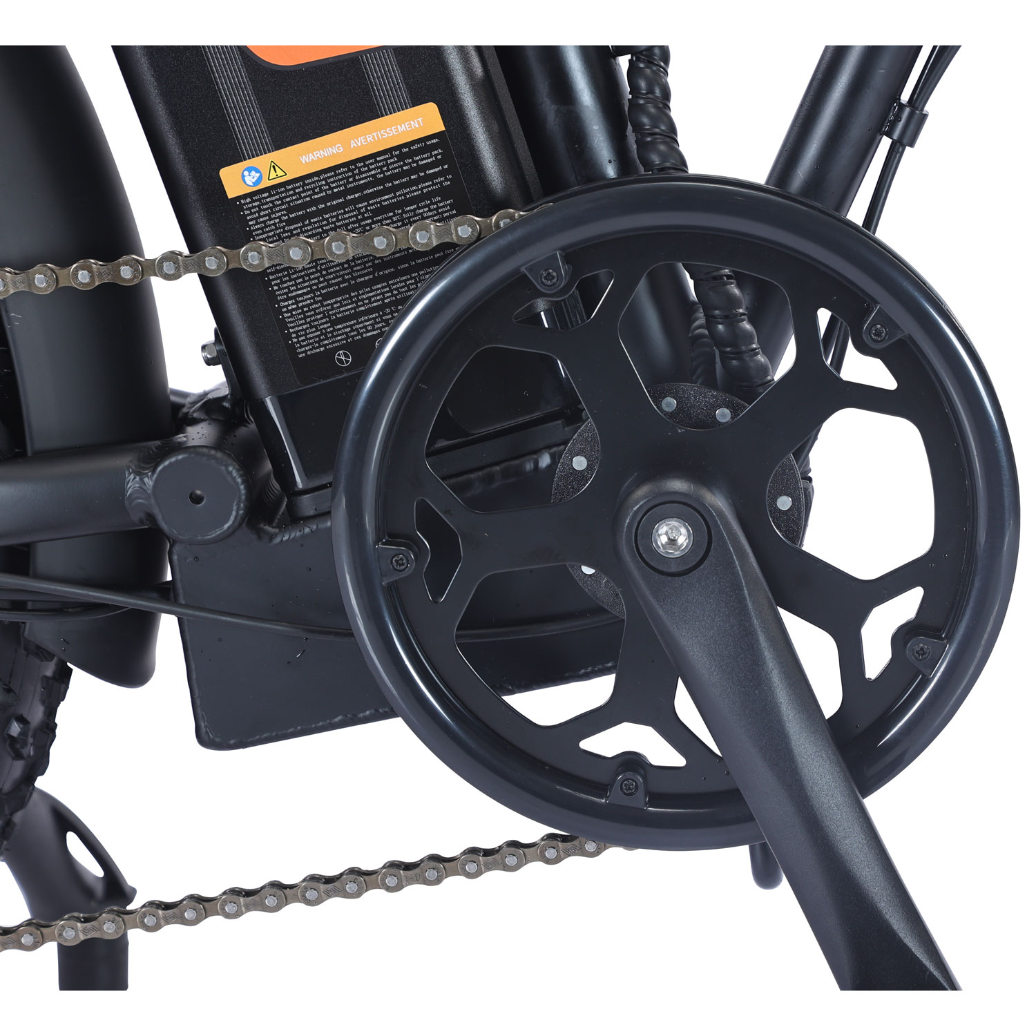 Vélo de promenade électrique repliable à gros pneus PowerPath de GoTyger - Noir