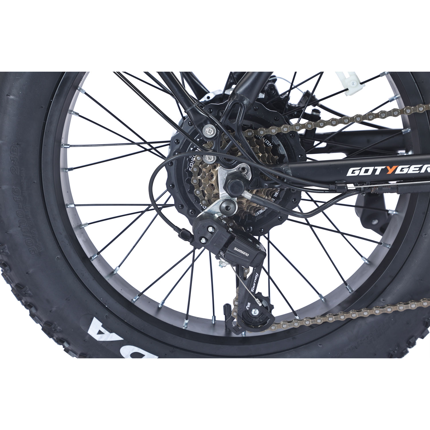 Vélo de promenade électrique repliable à gros pneus PowerPath de GoTyger - Noir