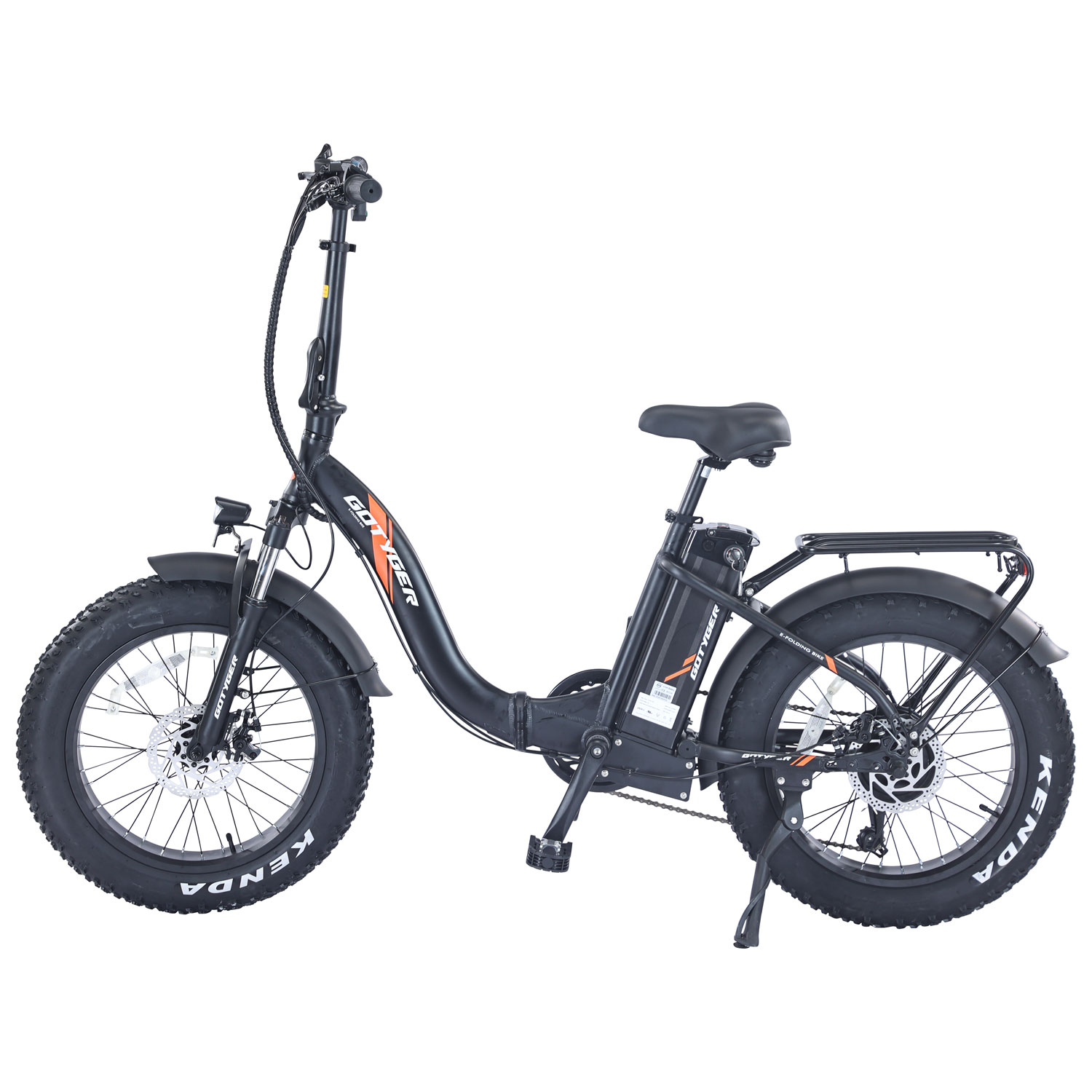 Vélo de transport électrique repliable à cadre bas PowerPath de GoTyger - Noir