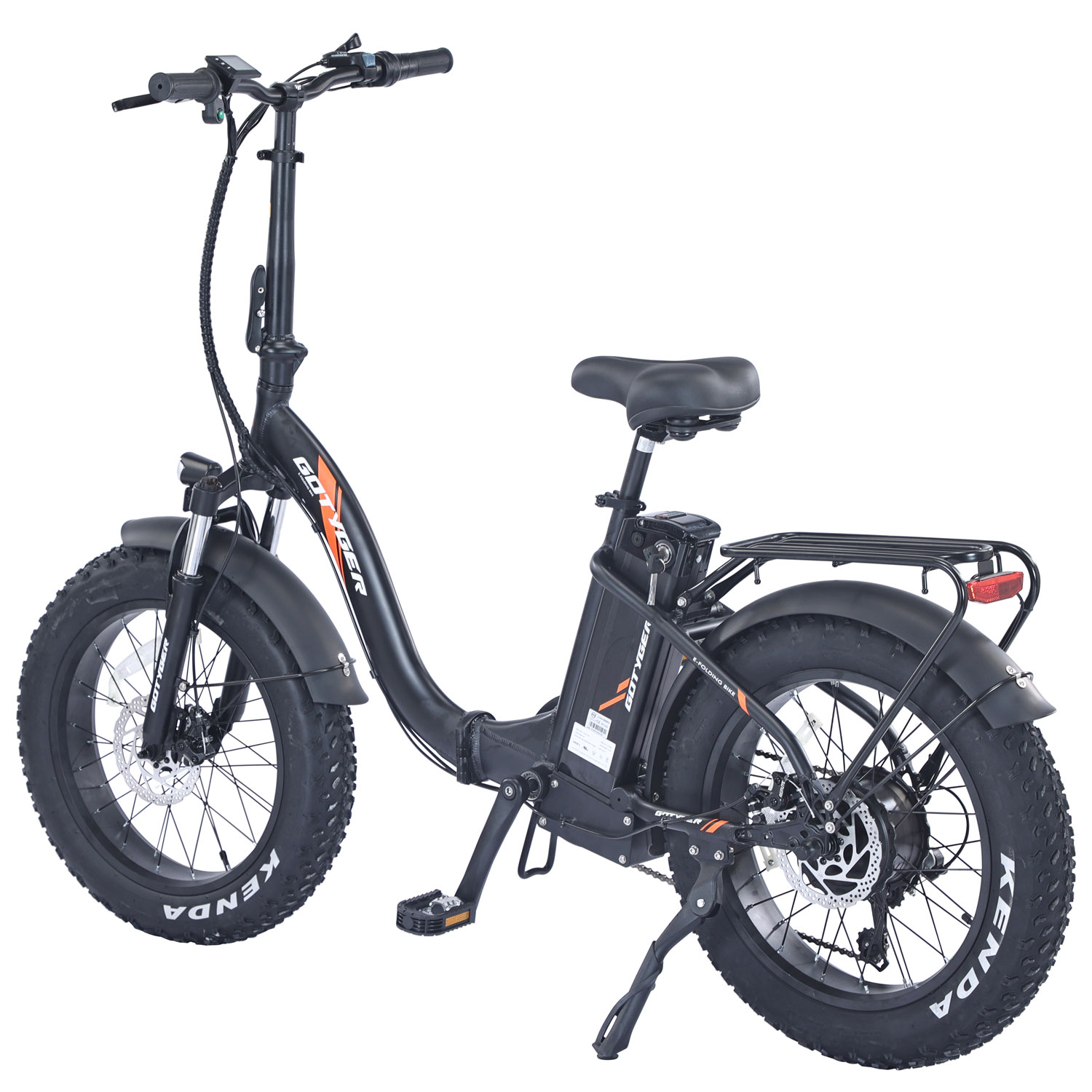 Vélo de transport électrique repliable à cadre bas PowerPath de GoTyger - Noir