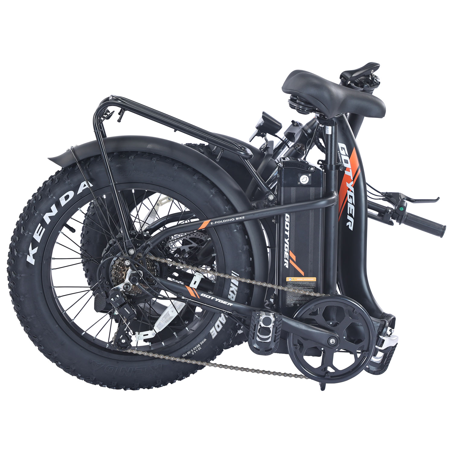 Vélo de transport électrique repliable à cadre bas PowerPath de GoTyger - Noir