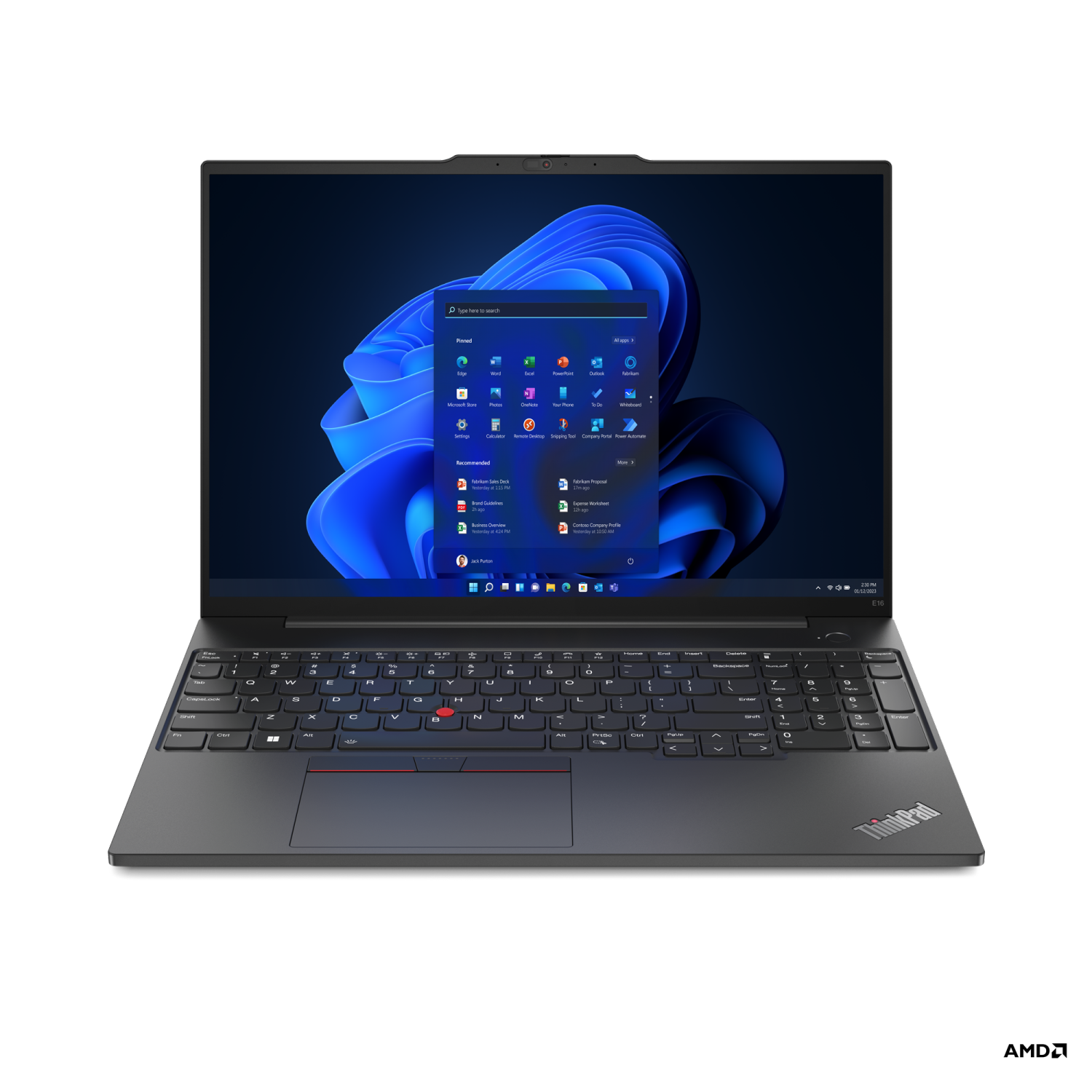 Lenovo ThinkPad E16 Gen 1 16" Laptop - Graphite Black (AMD Ryzen 5 7530U/256GB SSD/8GB RAM/Windows 11) - (21JT001PUS)