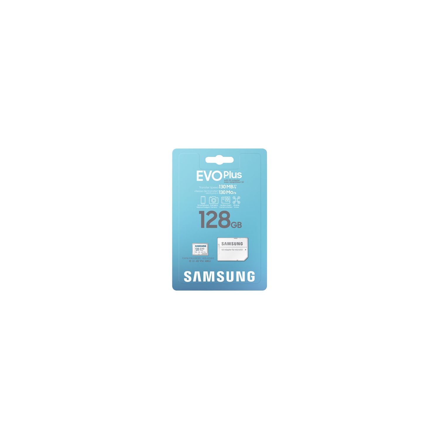 Refurbished Samsung EVO Plus + Adapter 128GB 130MB/s microSDXC Memory Card (MB-MC128KA/CA)